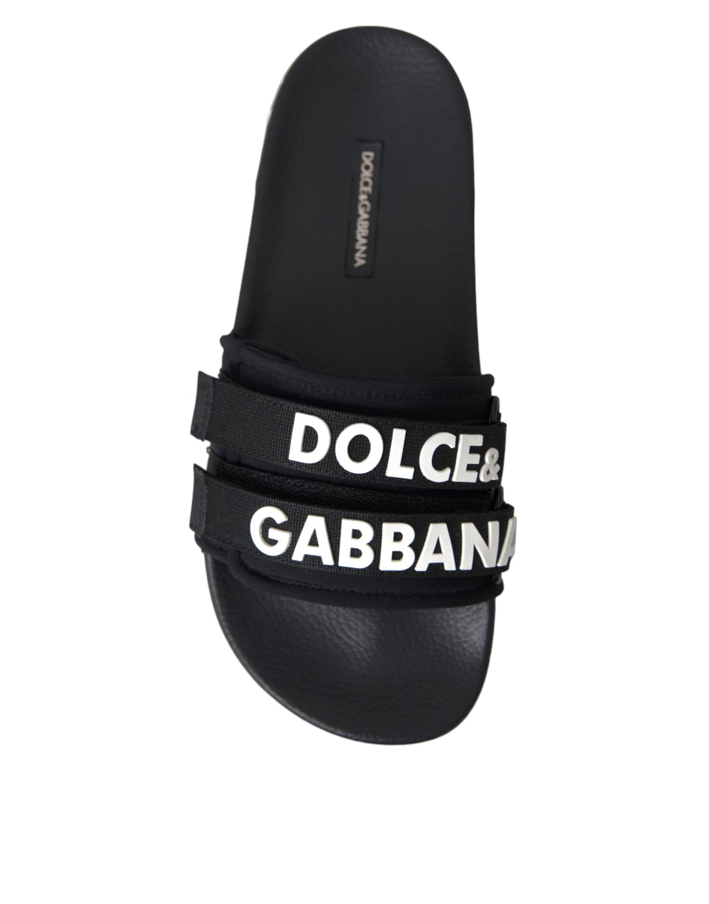 Dolce & Gabbana Schwarz Logo Beachwear Flats Sandalen Schuhe