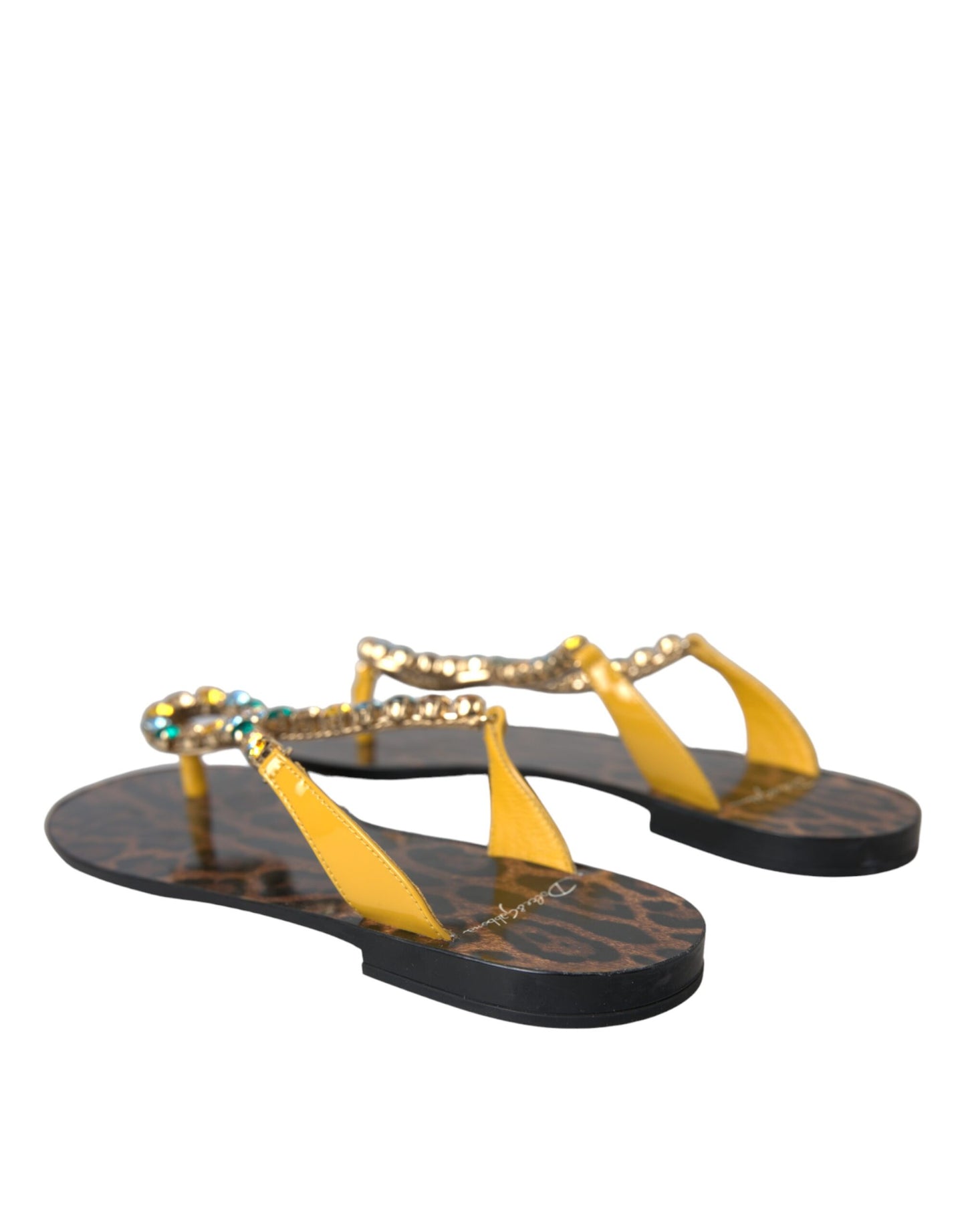 Dolce & Gabbana Multicolor Kristall Sandalen Flip Flops Schuhe