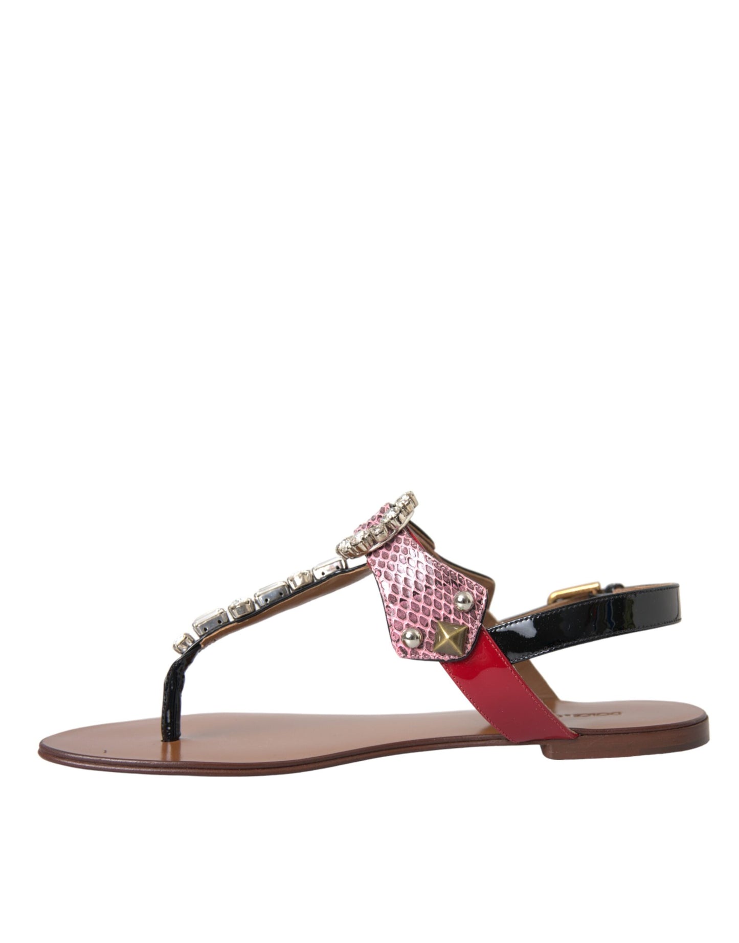 Dolce & Gabbana Multicolor Kristall Sandalen Flip Flops Schuhe