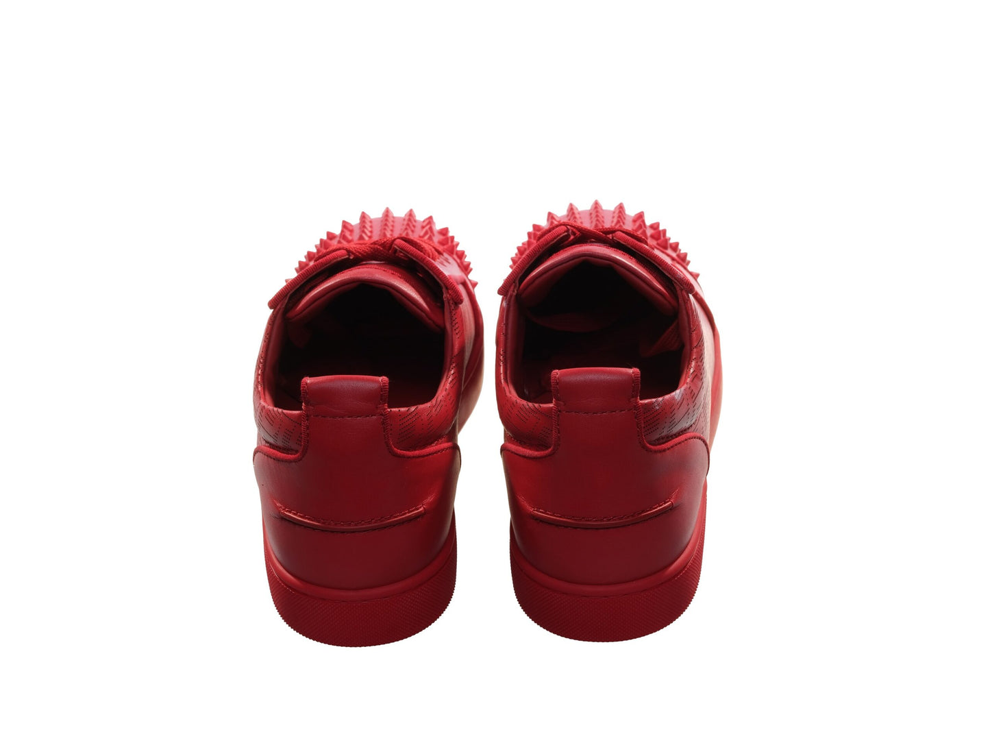 Christian Louboutin Louis Junior Spikes Orlato Rot Leder Turnschuhe