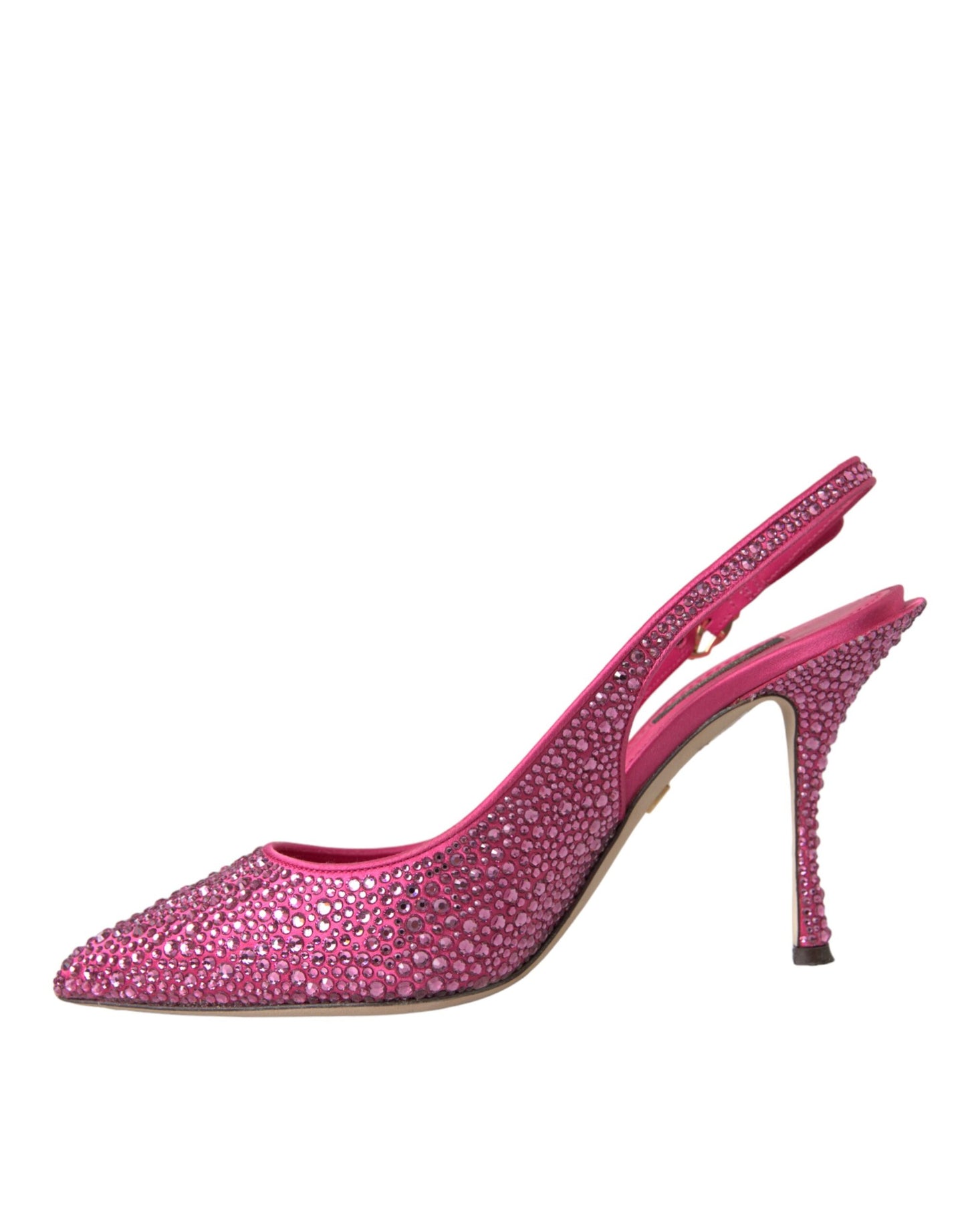 Dolce & Gabbana Rosa Strass Kristall Heels Slingbacks Schuhe