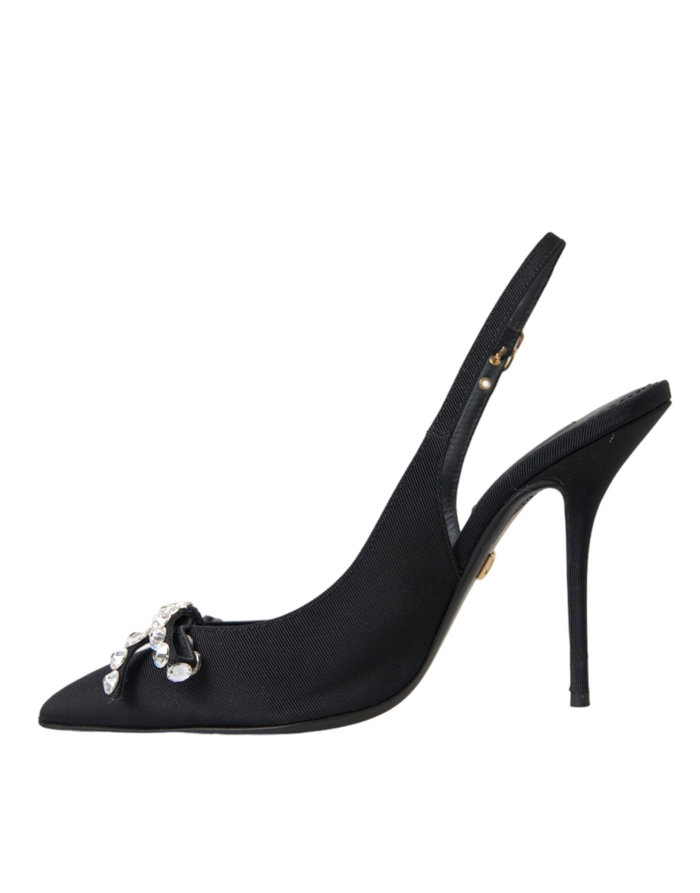 Dolce & Gabbana Schwarze, kristallverzierte Slingback-Schuhe