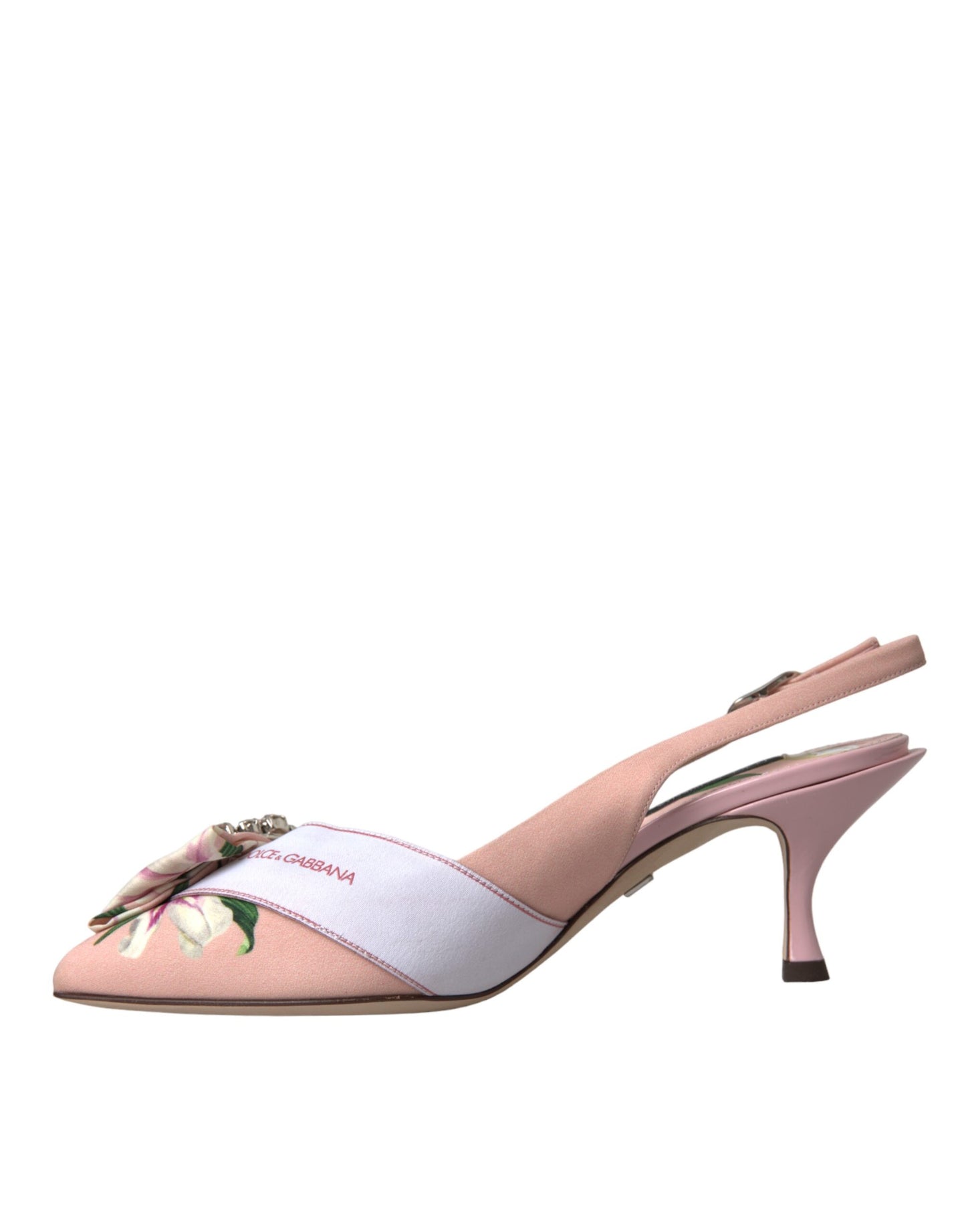 Dolce & Gabbana Rosa Lily Crystal Cady Slingback Absatz Schuhe