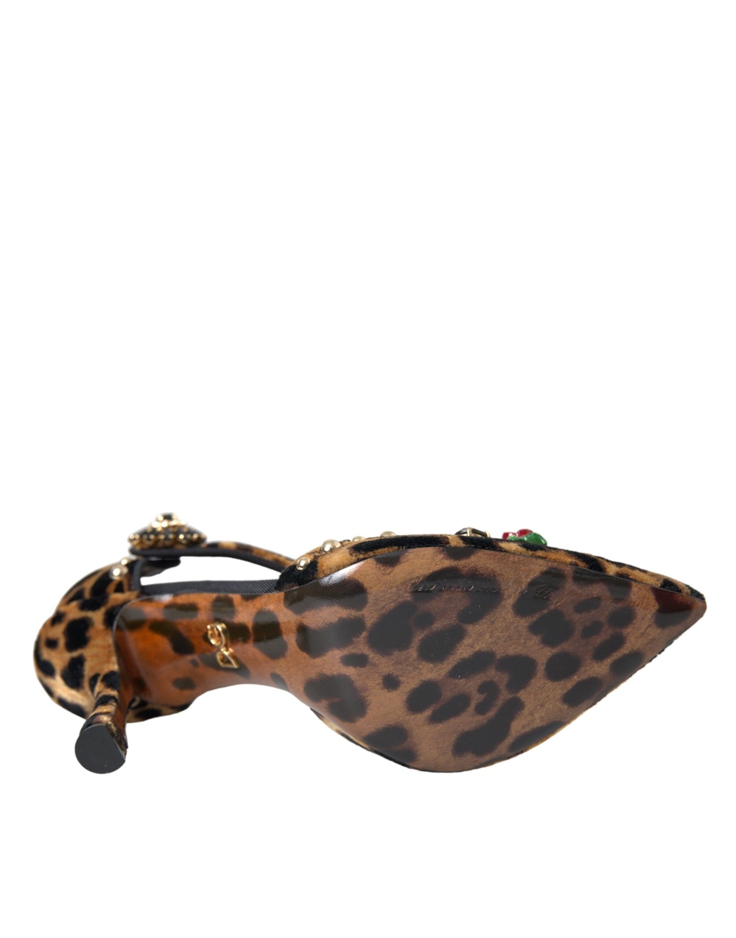 Dolce & Gabbana Braun Leopard Floral Kristall Mary Janes Pumps Schuhe