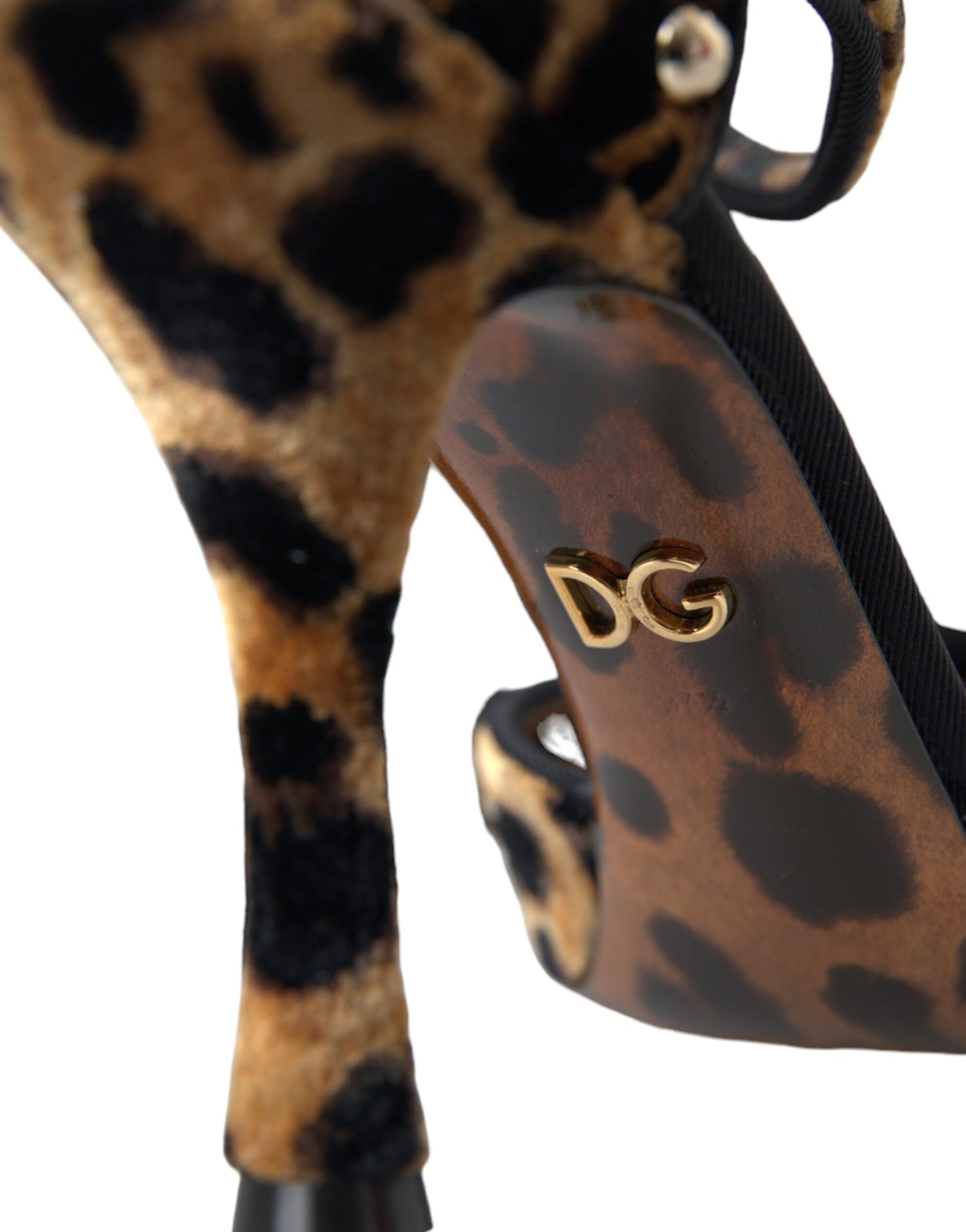 Dolce & Gabbana Braun Leopard Floral Kristall Mary Janes Pumps Schuhe