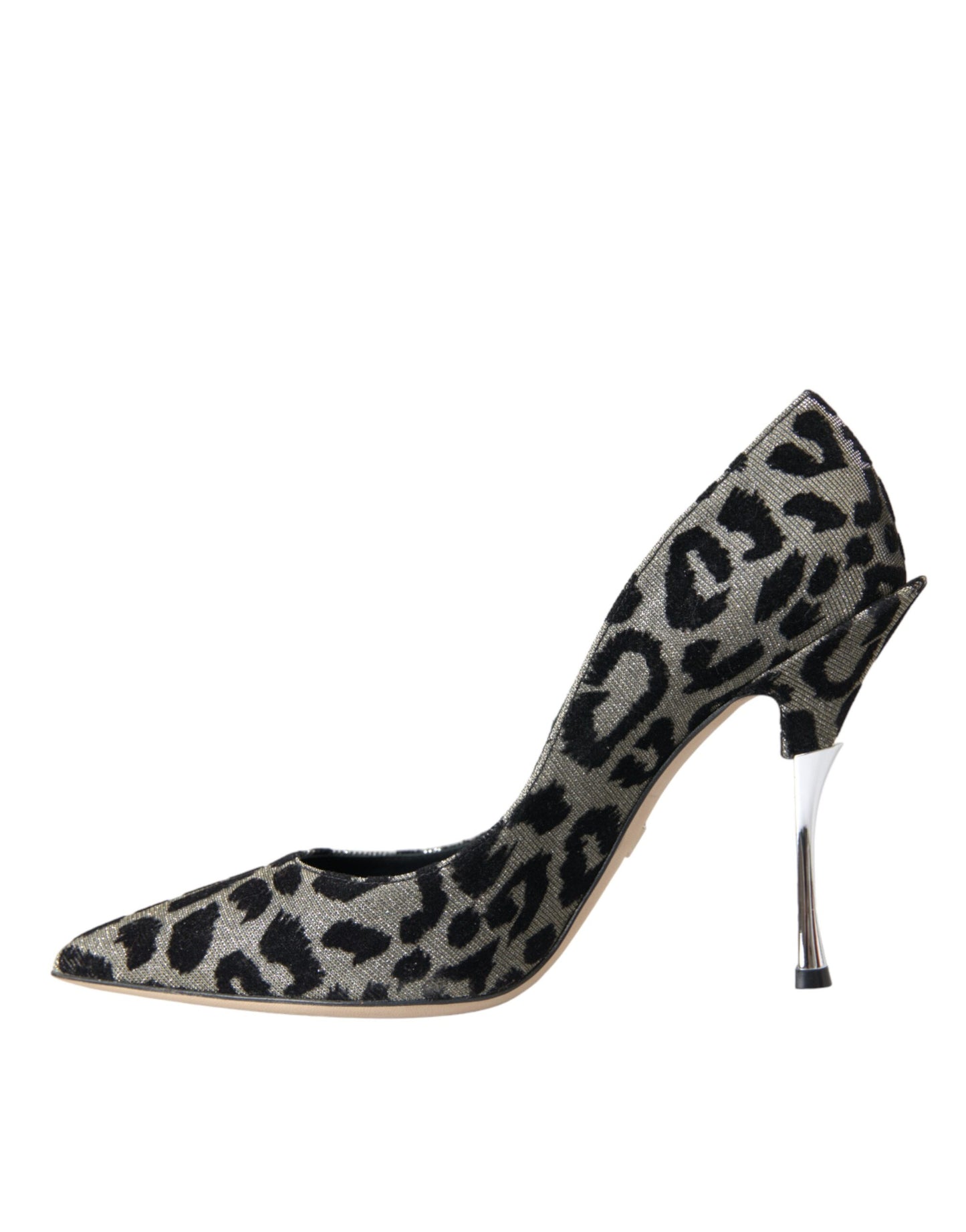 Dolce & Gabbana Silber Schwarz Leopard Lurex Heels Pumps Schuhe