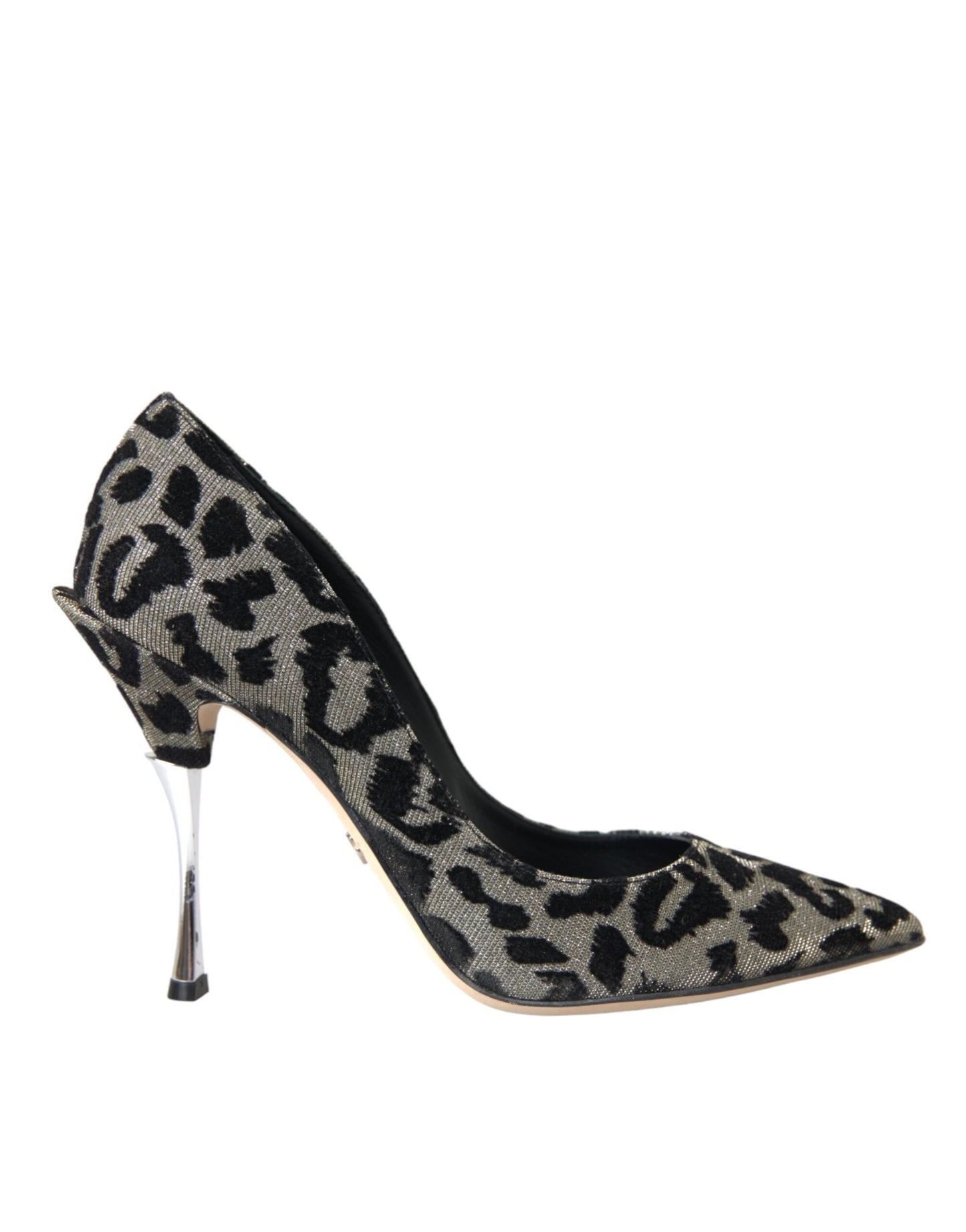 Dolce & Gabbana Silber Schwarz Leopard Lurex Heels Pumps Schuhe