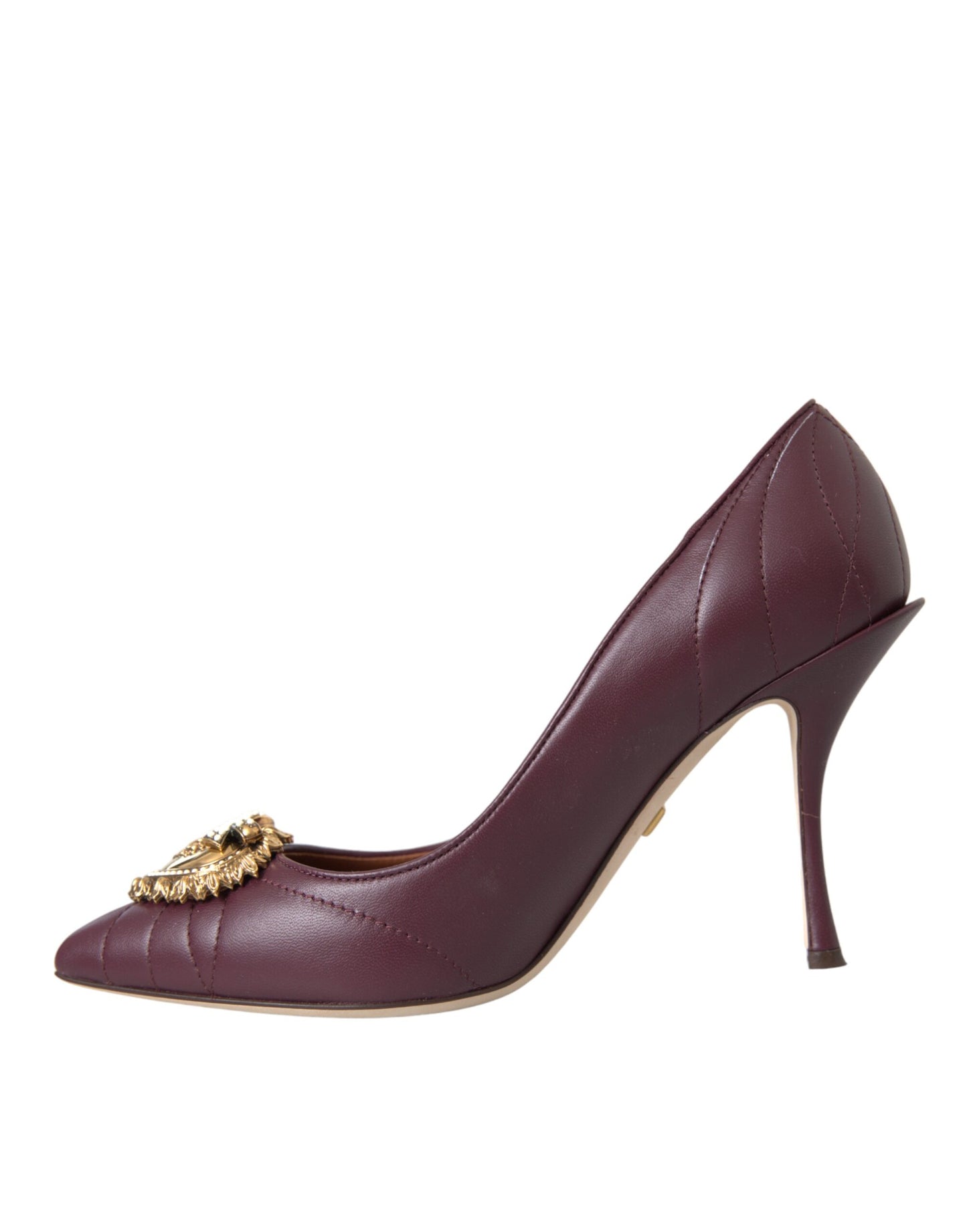 Dolce & Gabbana Bordeaux Leder Herz DEVOTION Pumps Schuhe