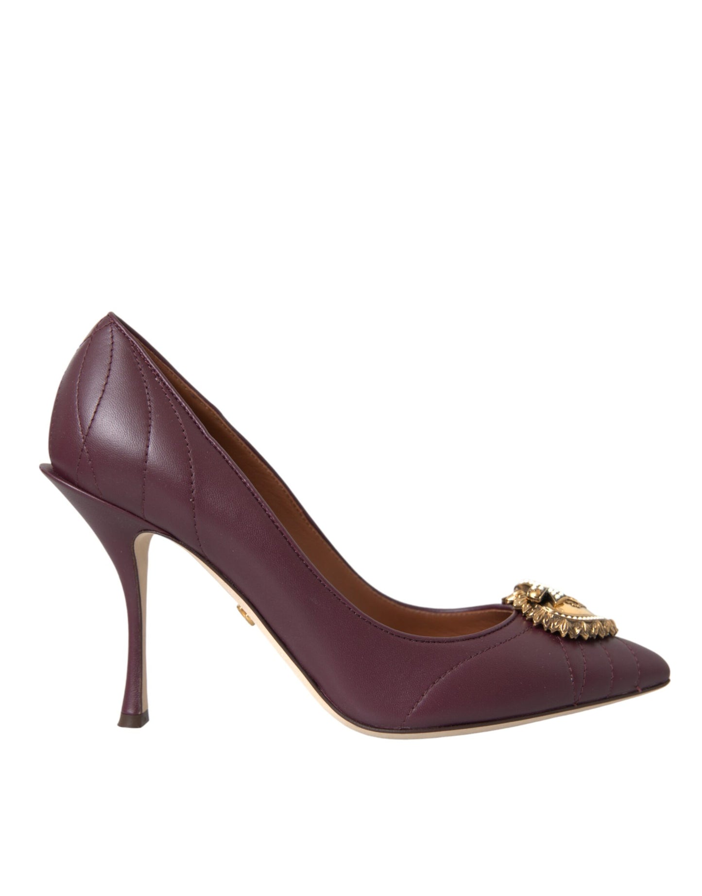 Dolce & Gabbana Bordeaux Leder Herz DEVOTION Pumps Schuhe