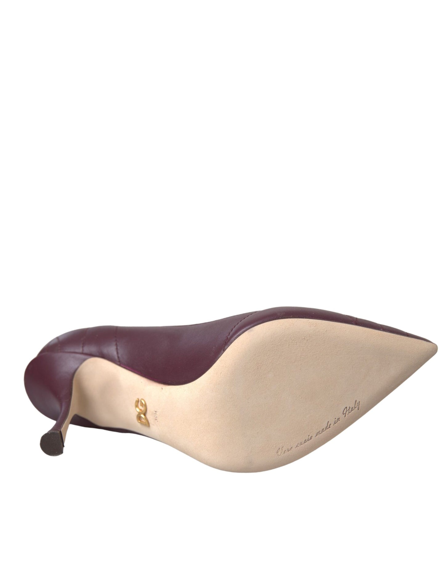 Dolce & Gabbana Bordeaux Leder Herz DEVOTION Pumps Schuhe