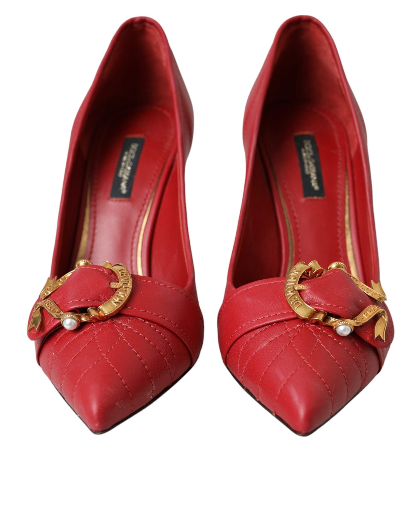 Dolce & Gabbana Rot Devotion Leder Heels Pumps Schuhe