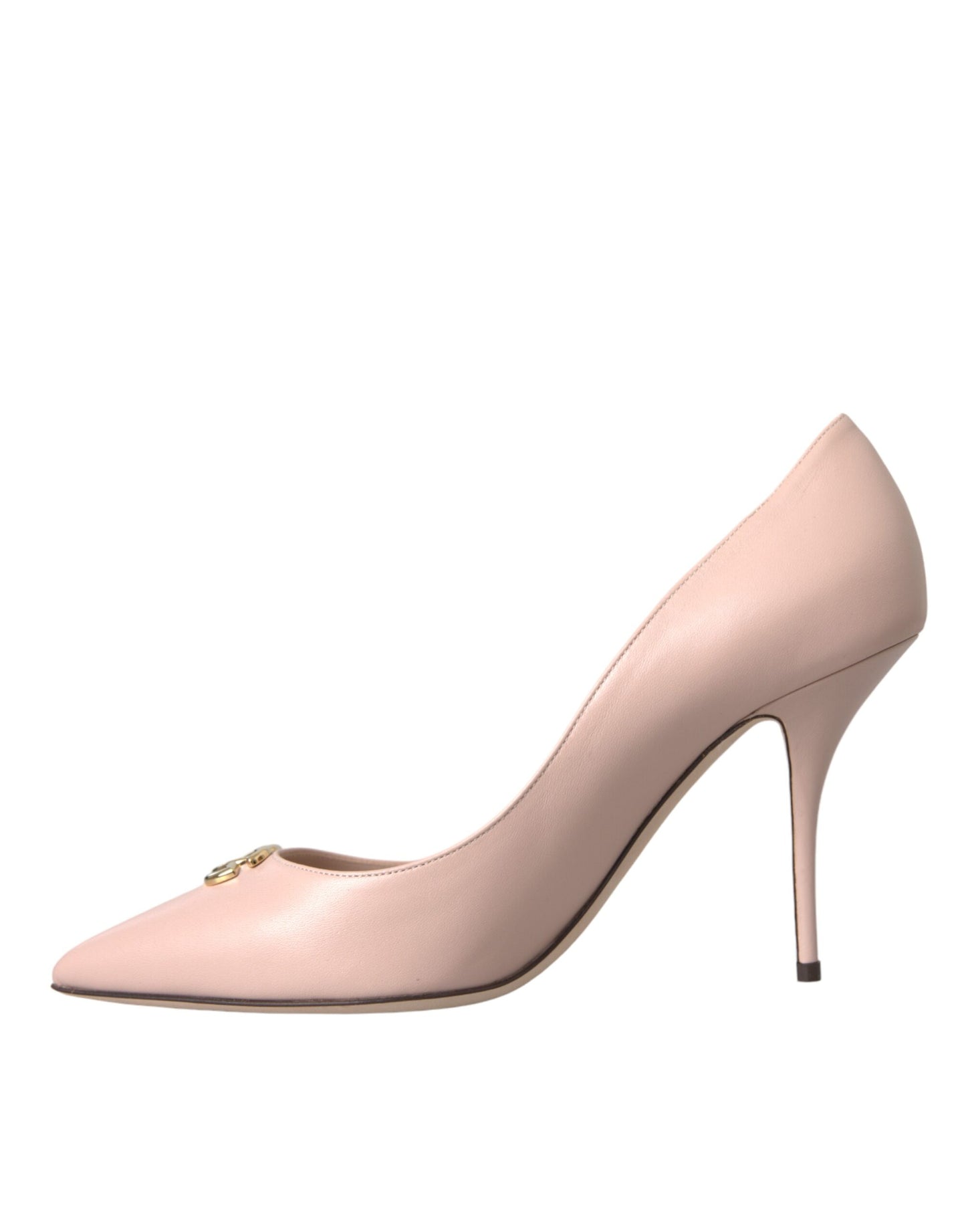 Dolce & Gabbana Beige Lammleder Logo Pumps Heels Schuhe