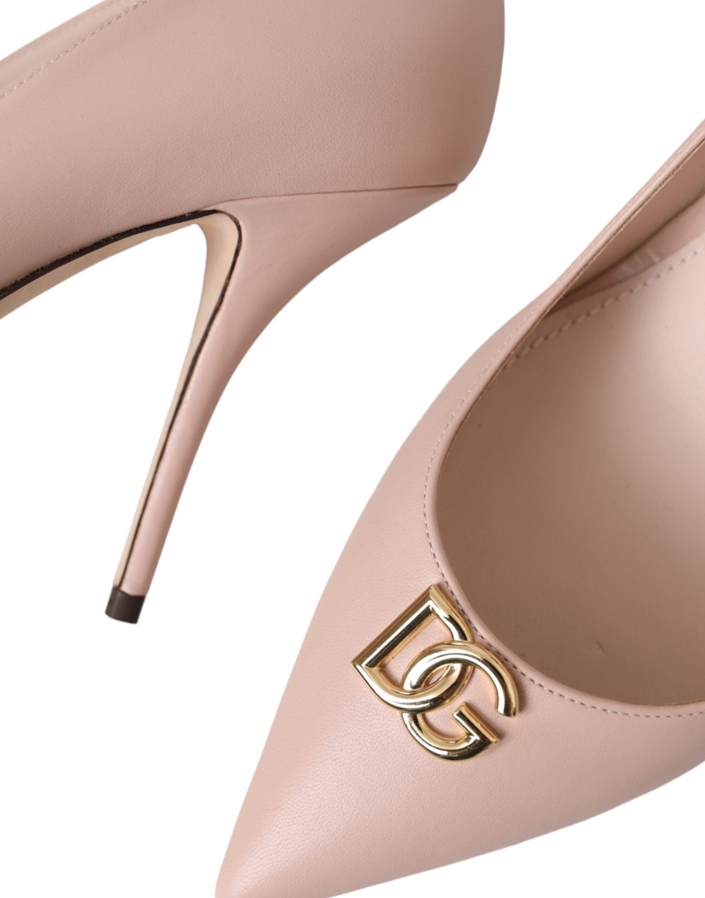 Dolce & Gabbana Beige Lammleder Logo Pumps Heels Schuhe