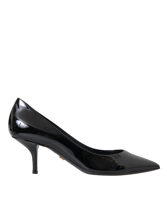 Dolce & Gabbana Schwarze Lackleder Heels Pumps Schuhe