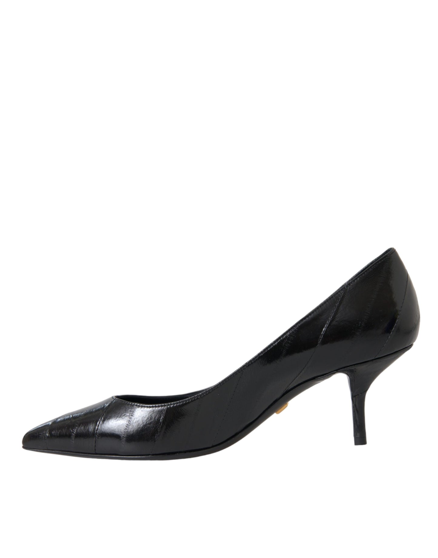 Dolce & Gabbana Schwarz Aal Leder Kitten Heels Pumps Schuhe