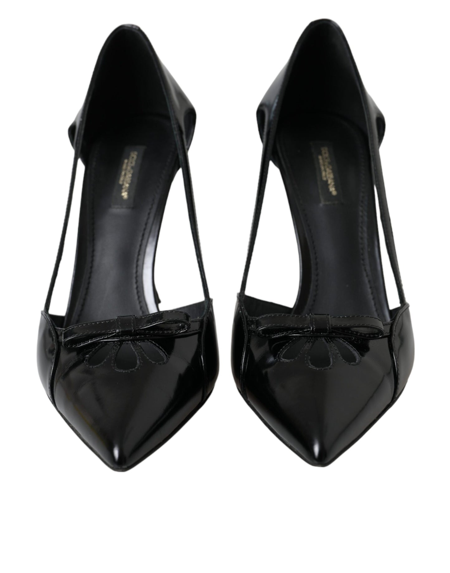 Dolce & Gabbana Schwarze Kalbsleder Pumps mit spitzen Absätzen Schuhe