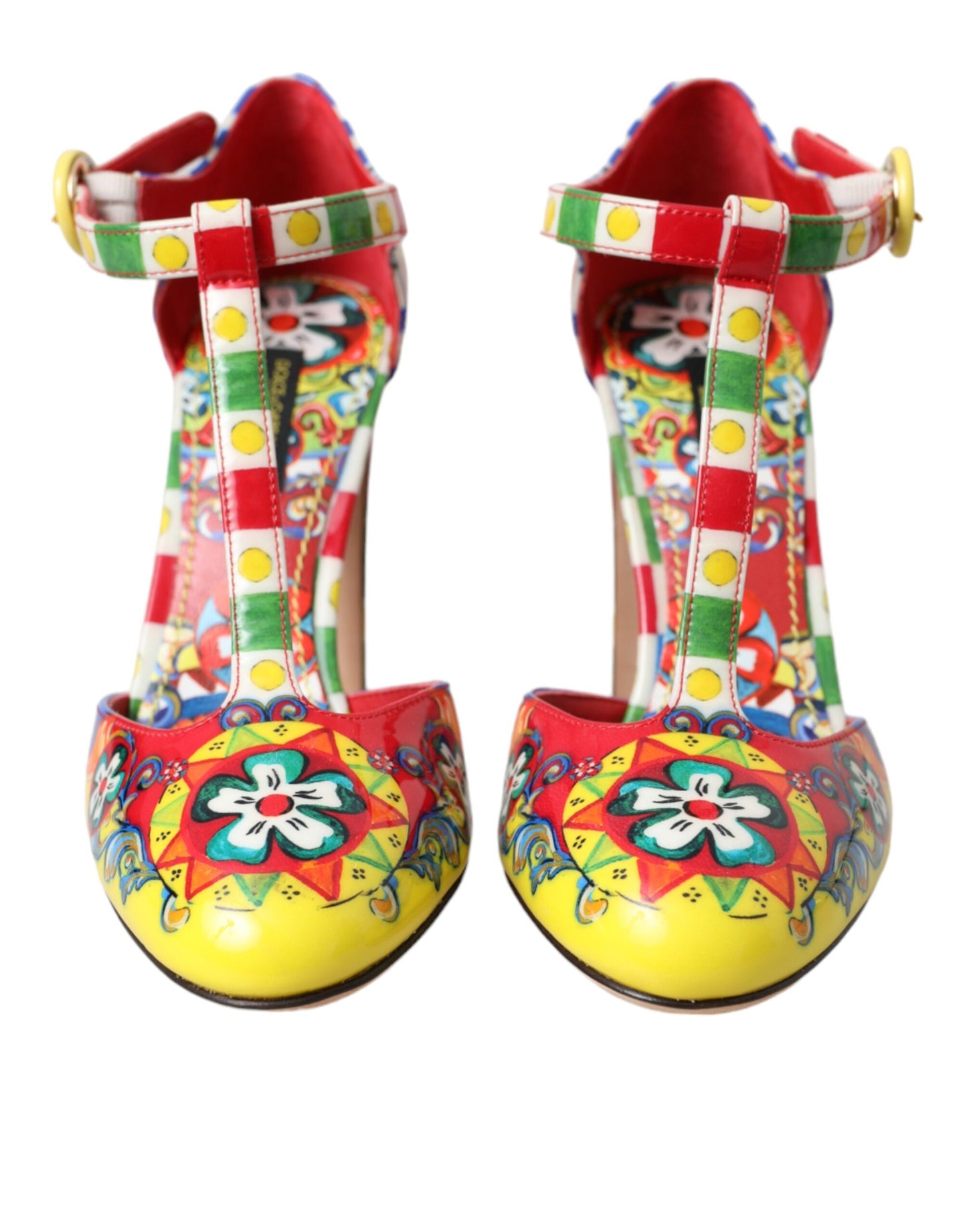 Dolce & Gabbana Multicolor Carretto T-Riemen Sandalen Schuhe