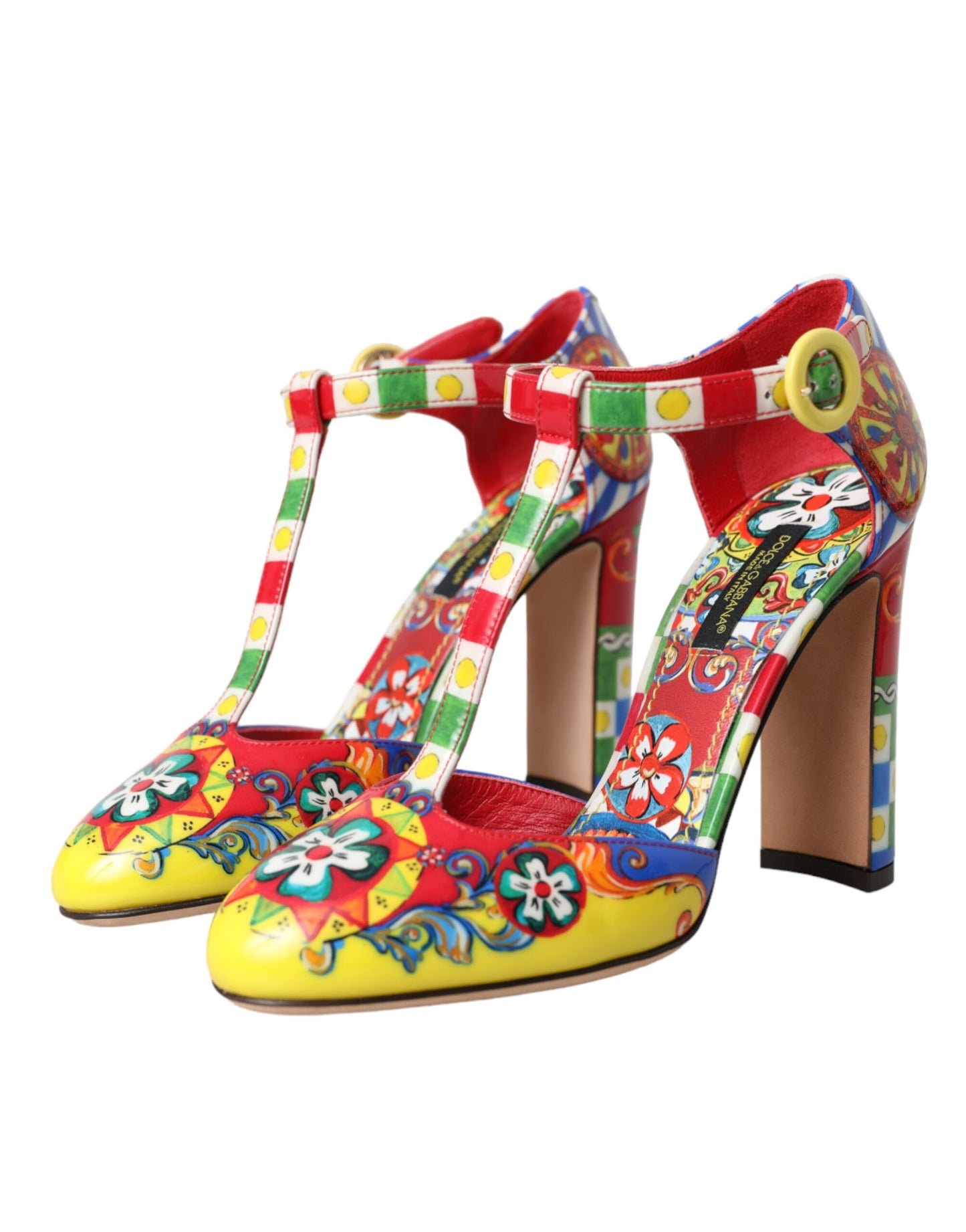 Dolce & Gabbana Multicolor Carretto T-Riemen Sandalen Schuhe