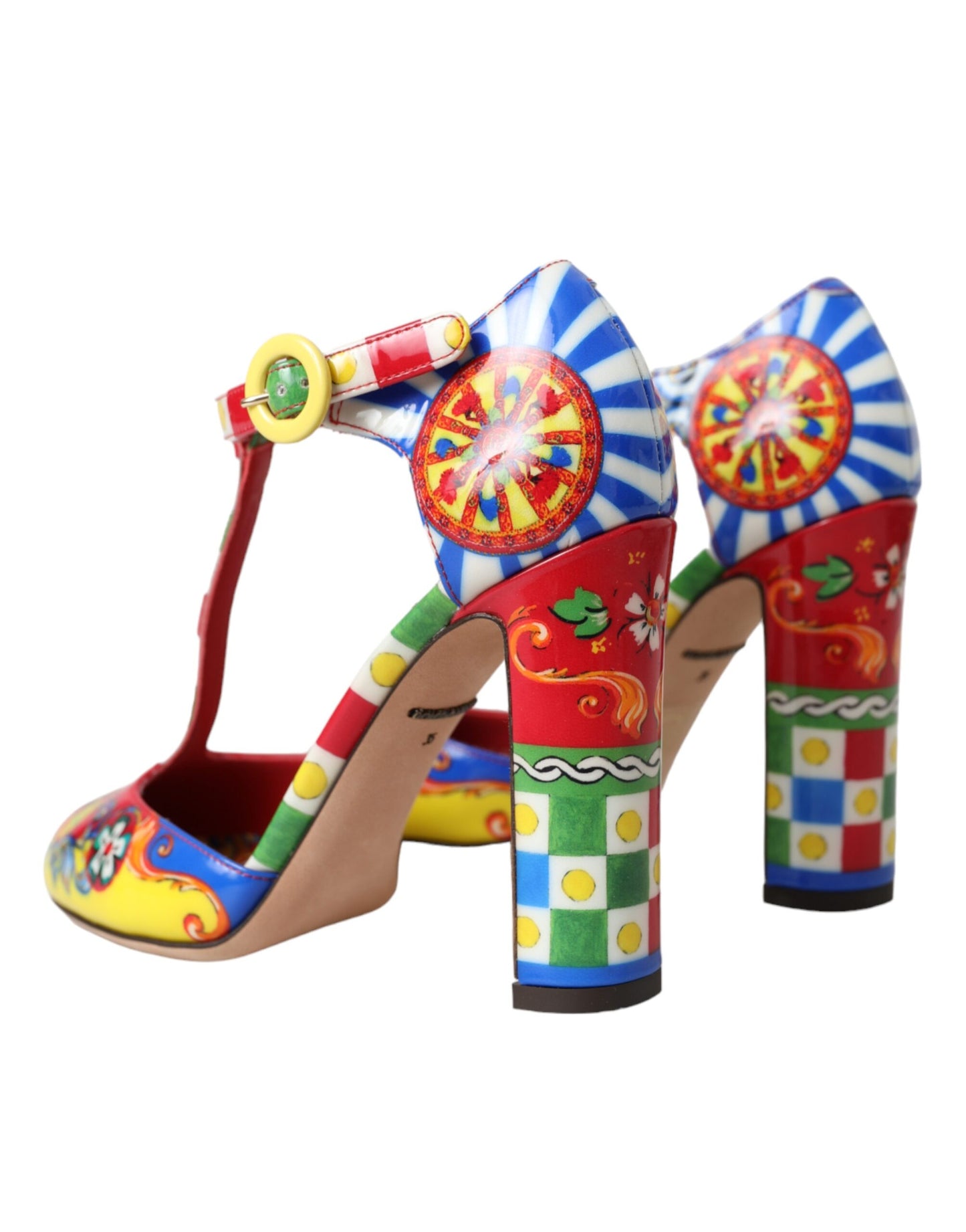 Dolce & Gabbana Multicolor Carretto T-Riemen Sandalen Schuhe