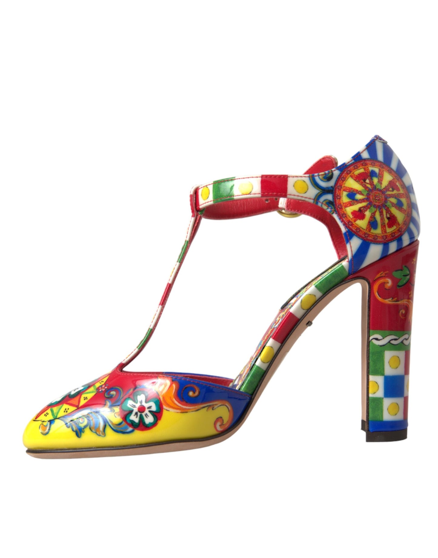 Dolce & Gabbana Multicolor Carretto T-Riemen Sandalen Schuhe