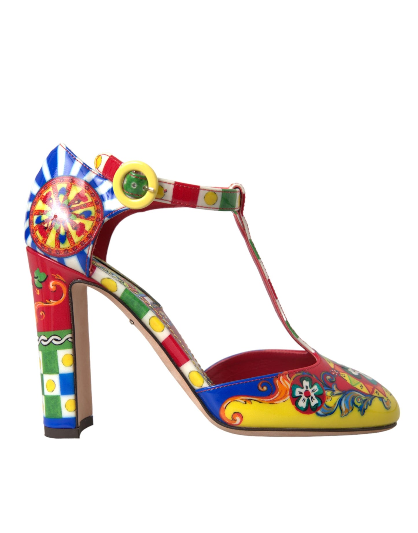 Dolce & Gabbana Multicolor Carretto T-Riemen Sandalen Schuhe