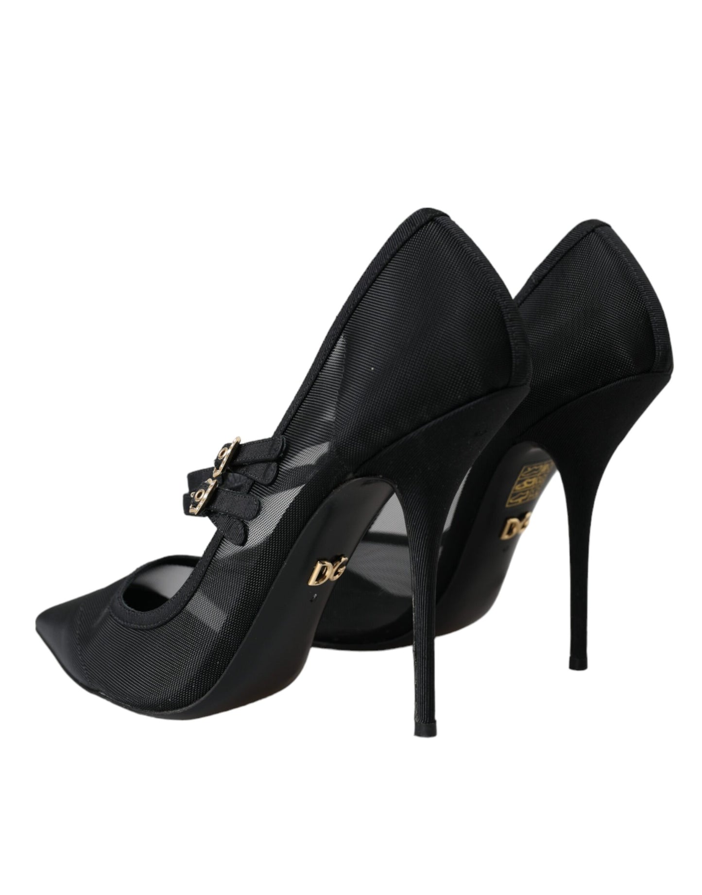 Dolce & Gabbana Schwarz Mesh Mary Janes Heels Pumps Schuhe