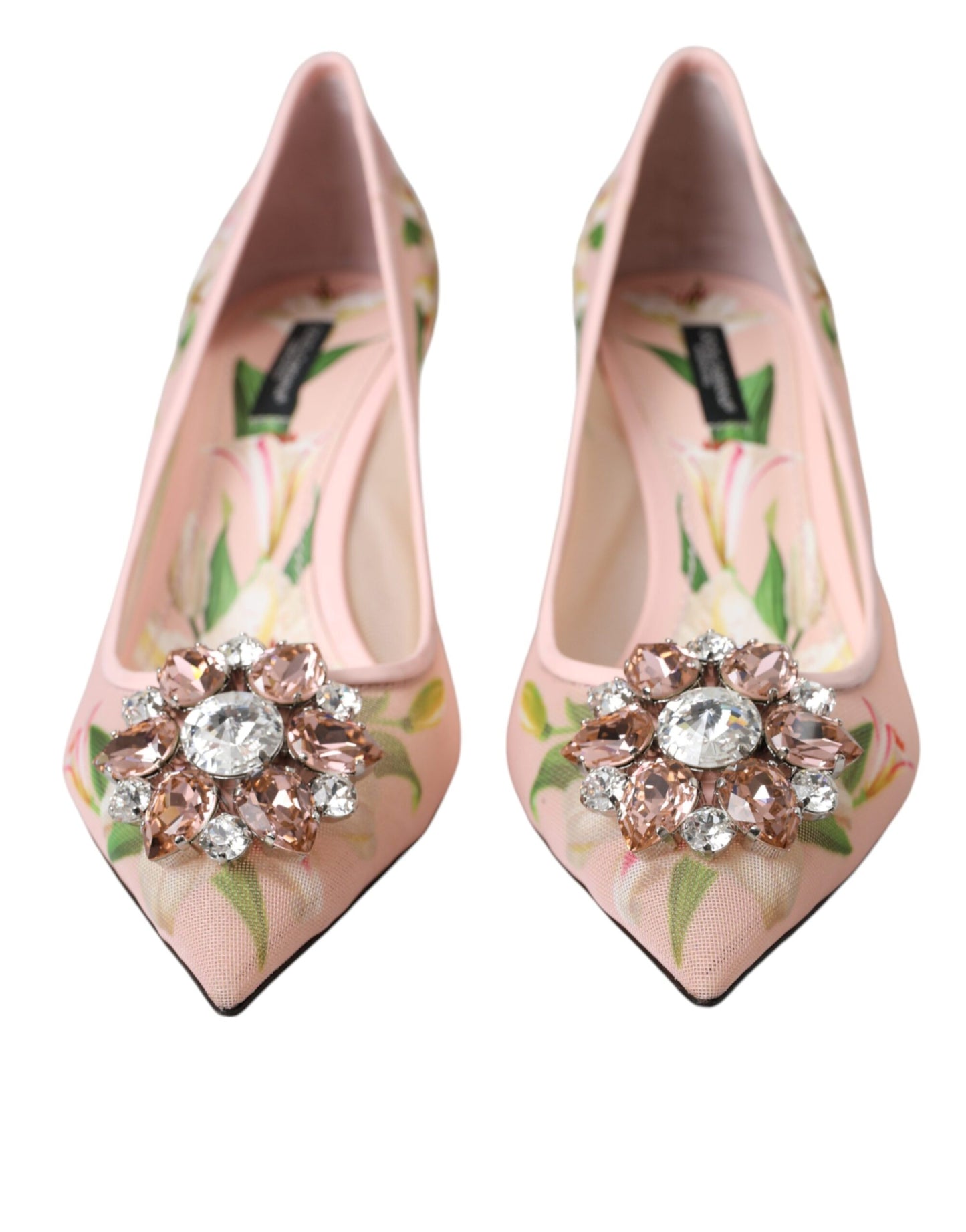 Dolce & Gabbana Rosa Floral Kristall Bellucci Pumps Schuhe