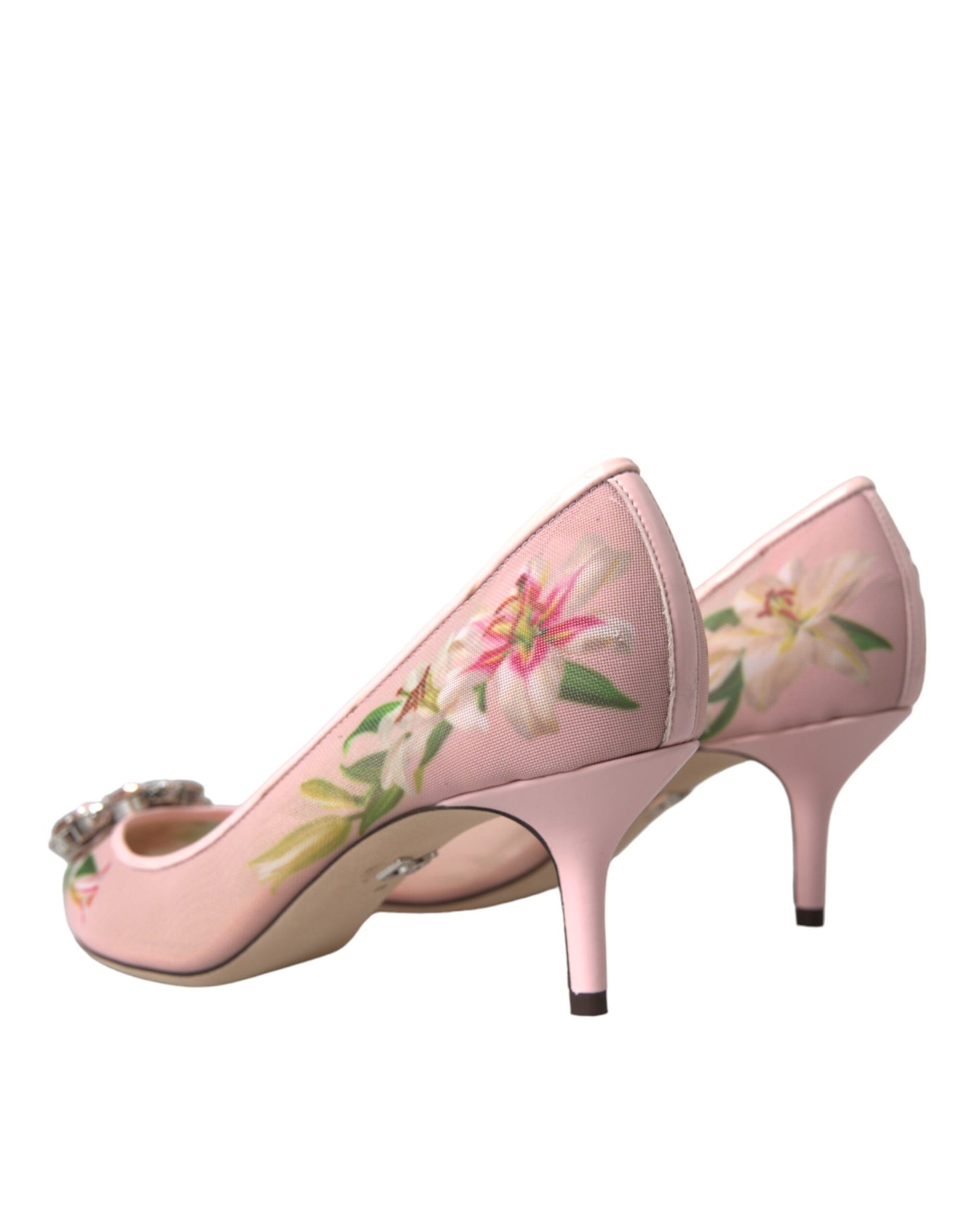 Dolce & Gabbana Rosa Floral Kristall Bellucci Pumps Schuhe