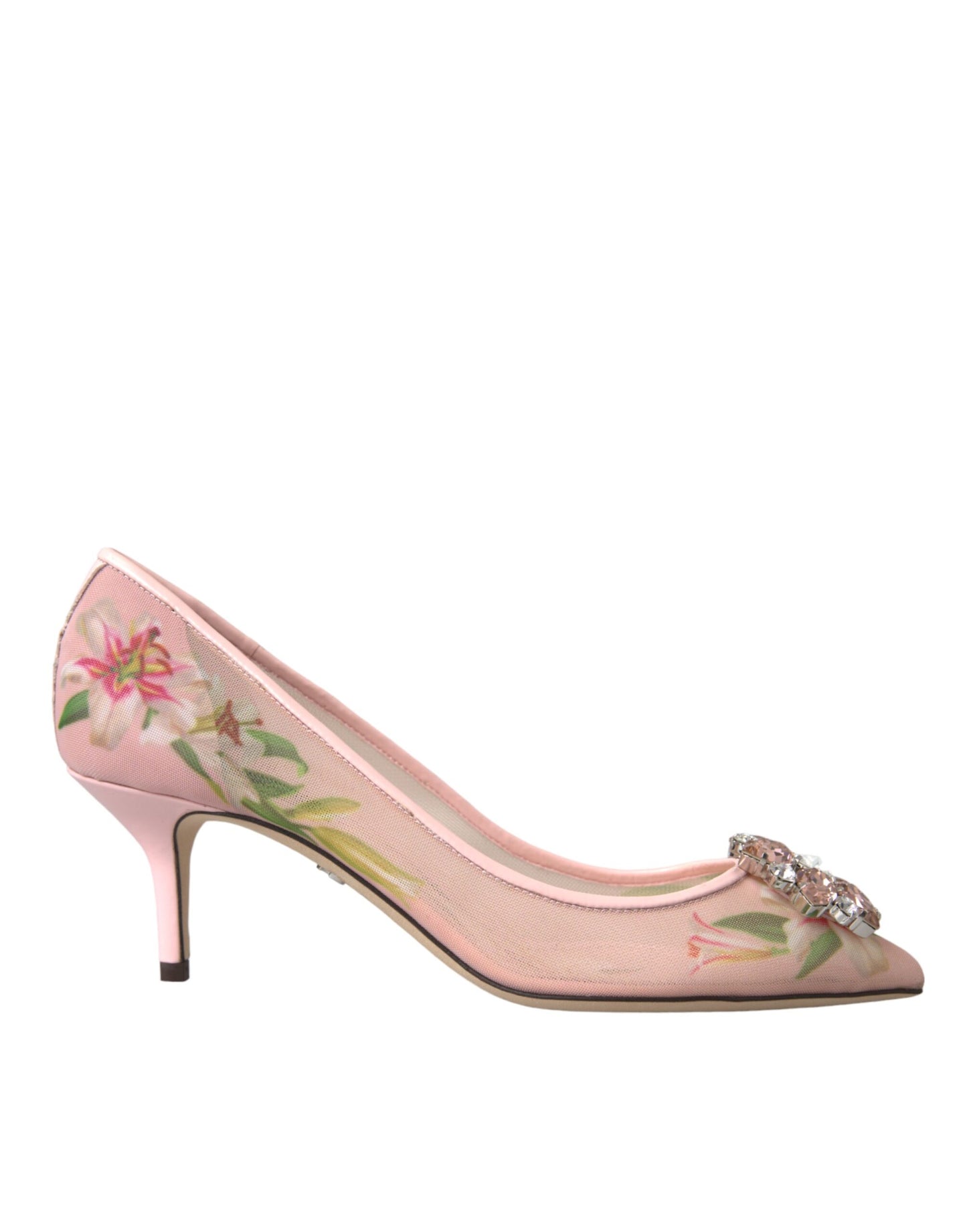 Dolce & Gabbana Rosa Floral Kristall Bellucci Pumps Schuhe