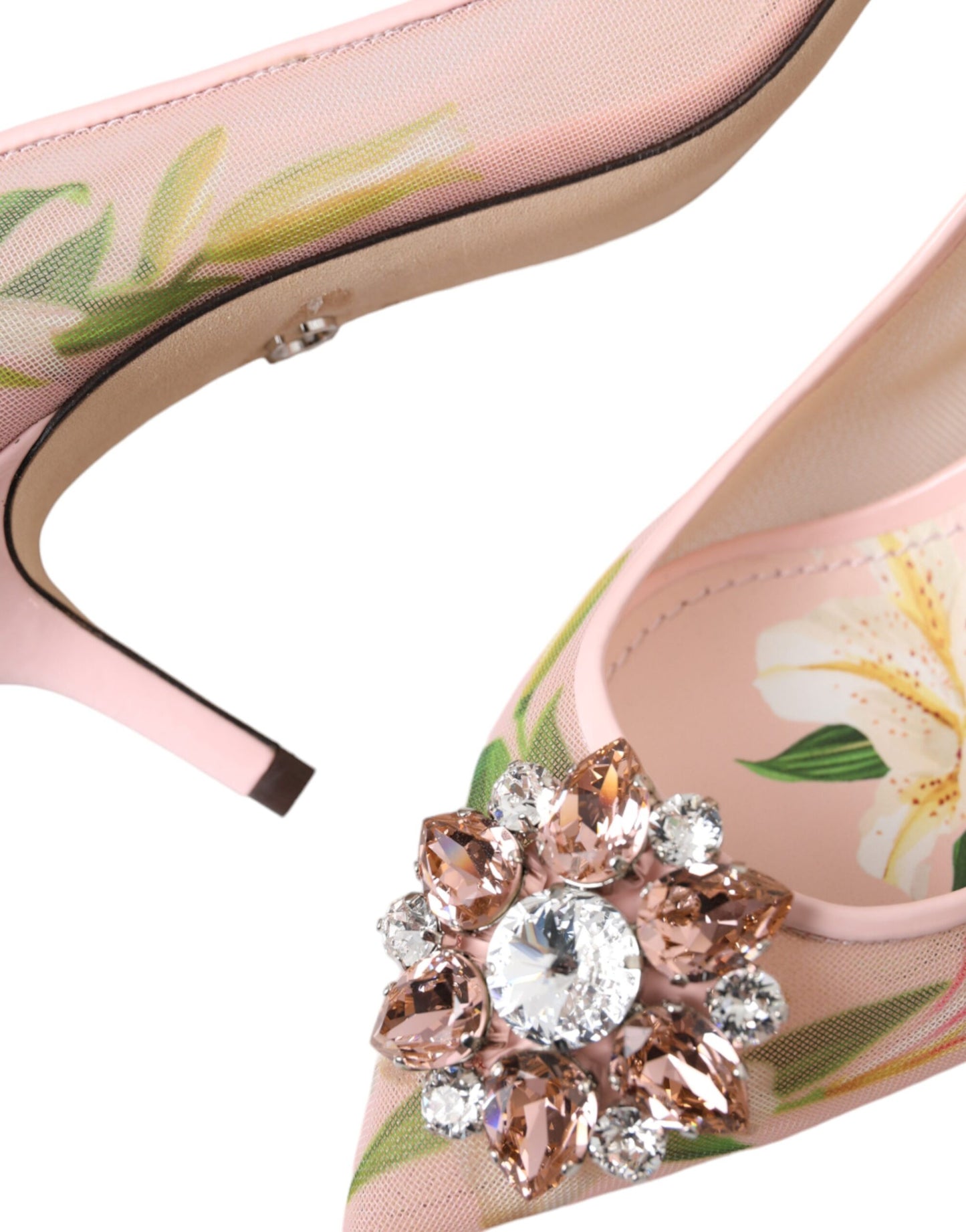 Dolce & Gabbana Rosa Floral Kristall Bellucci Pumps Schuhe