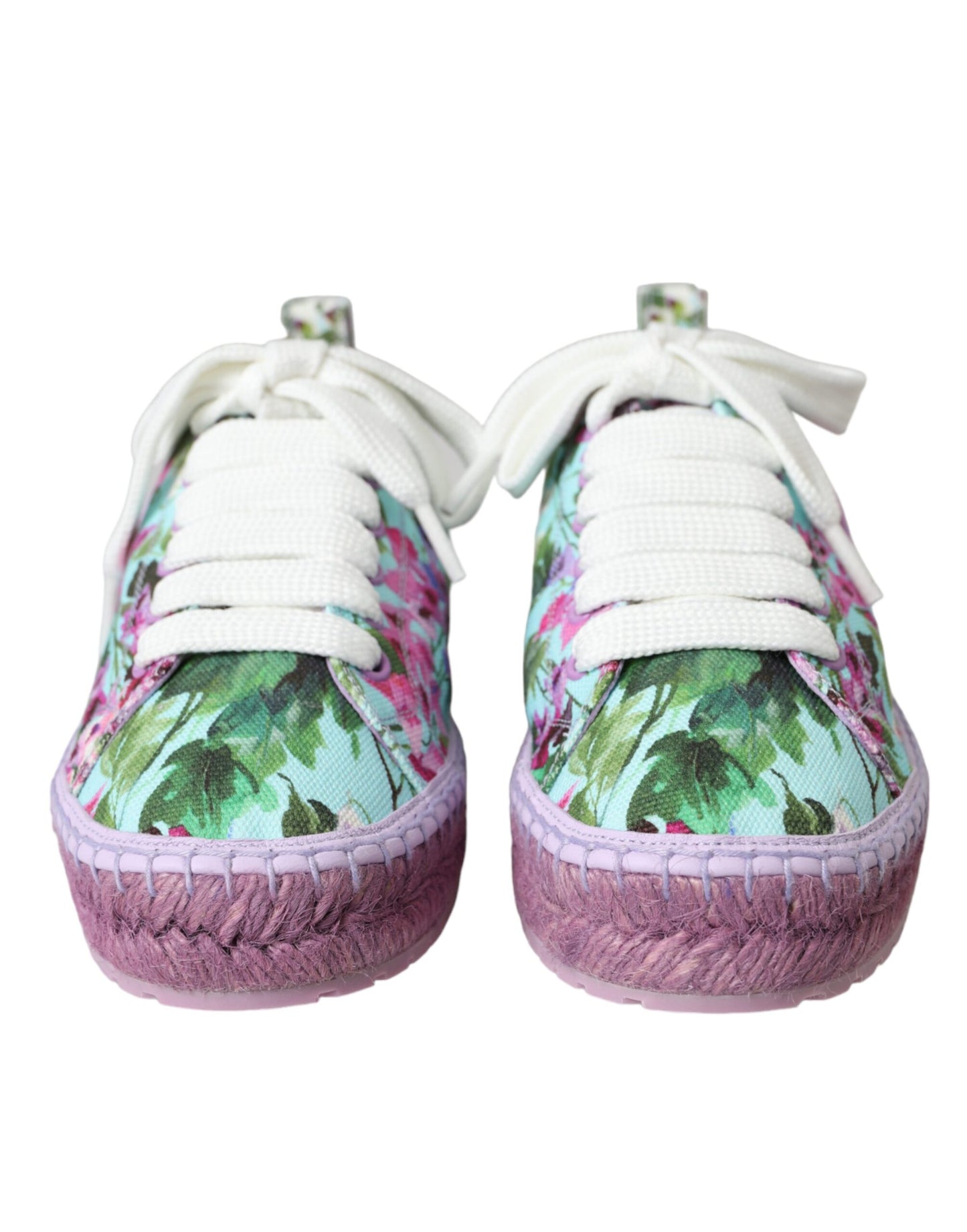 Dolce & Gabbana Multicolor Canvas Floral Espadrilles Turnschuhe Schuhe