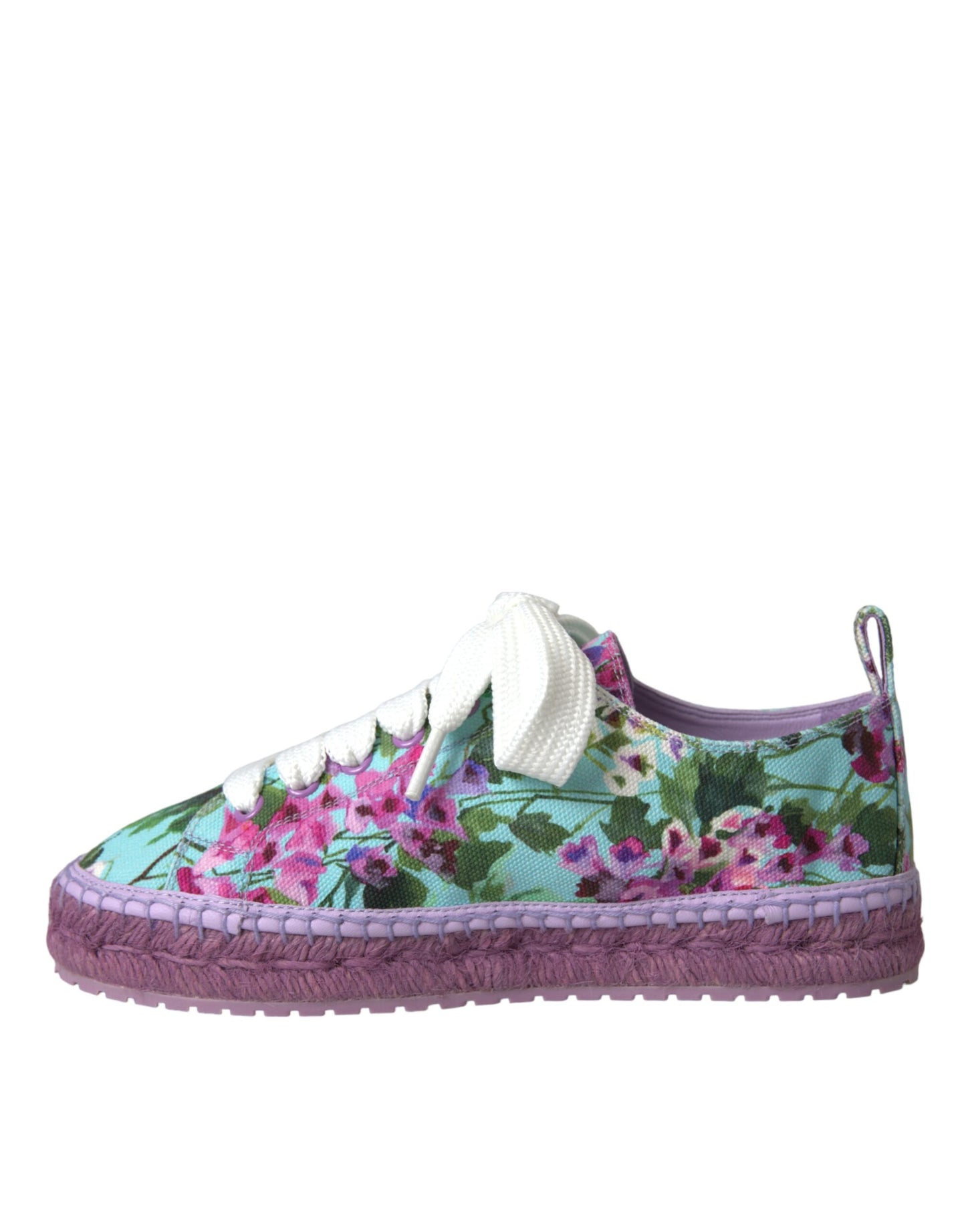 Dolce & Gabbana Multicolor Canvas Floral Espadrilles Turnschuhe Schuhe