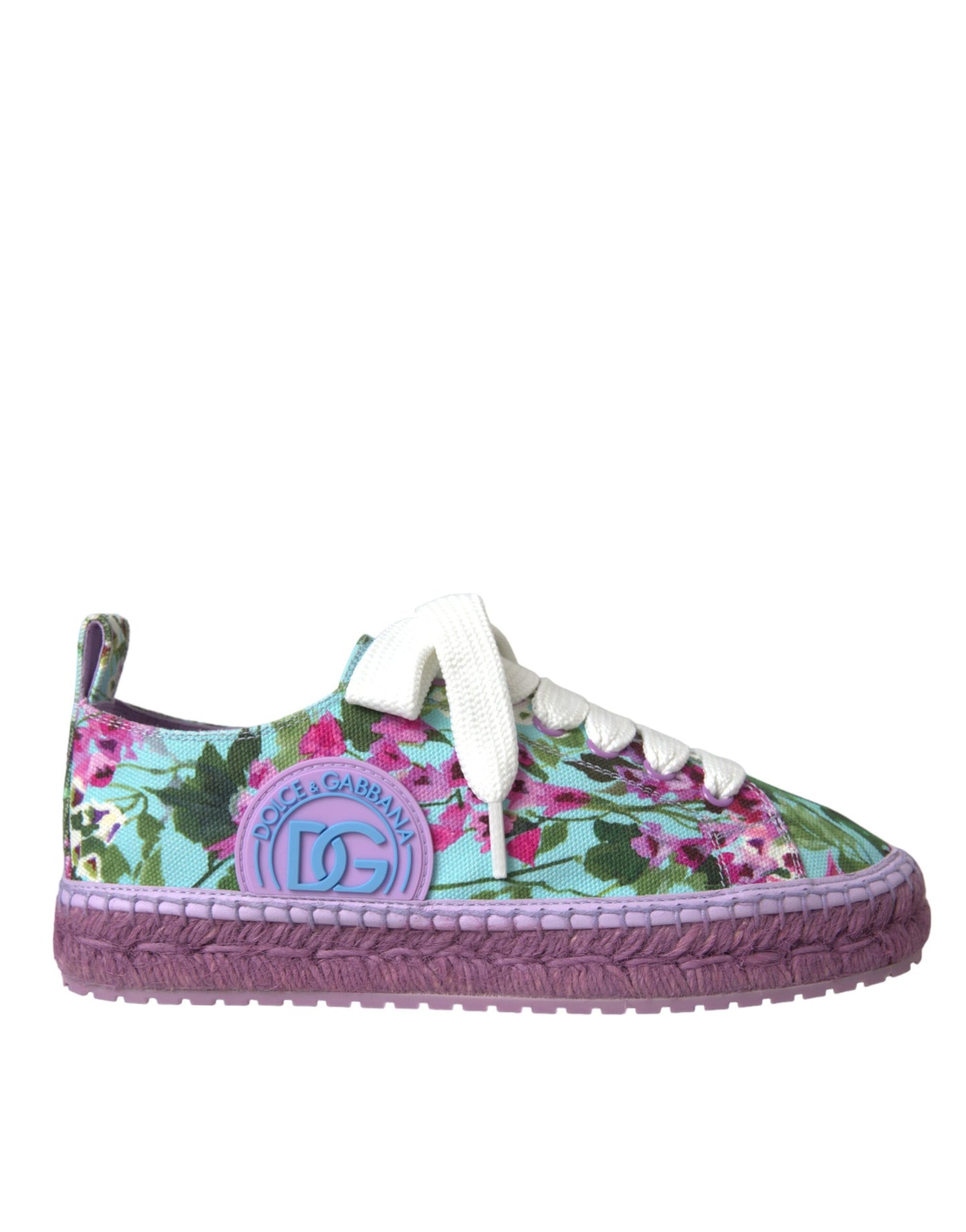 Dolce & Gabbana Multicolor Canvas Floral Espadrilles Turnschuhe Schuhe