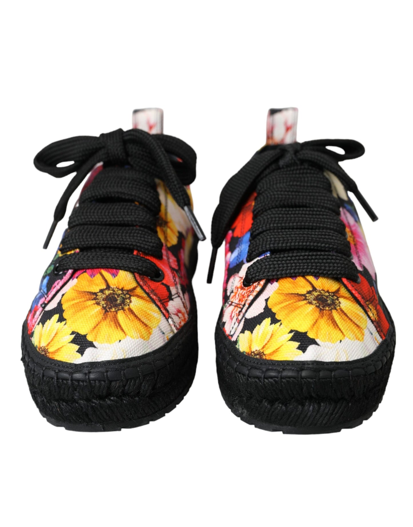 Dolce & Gabbana Multicolor Canvas Floral Espadrilles Turnschuhe Schuhe