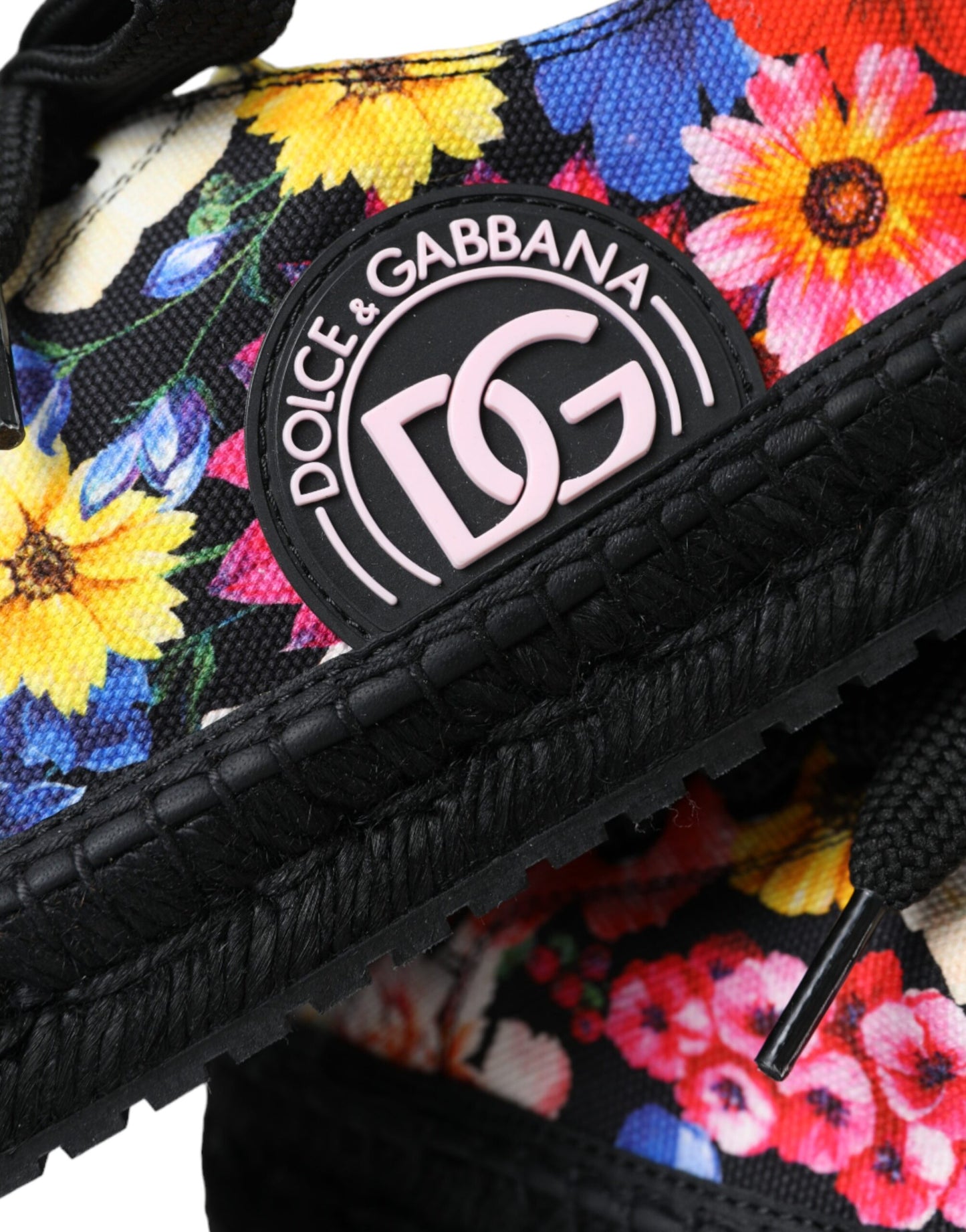 Dolce & Gabbana Multicolor Canvas Floral Espadrilles Turnschuhe Schuhe