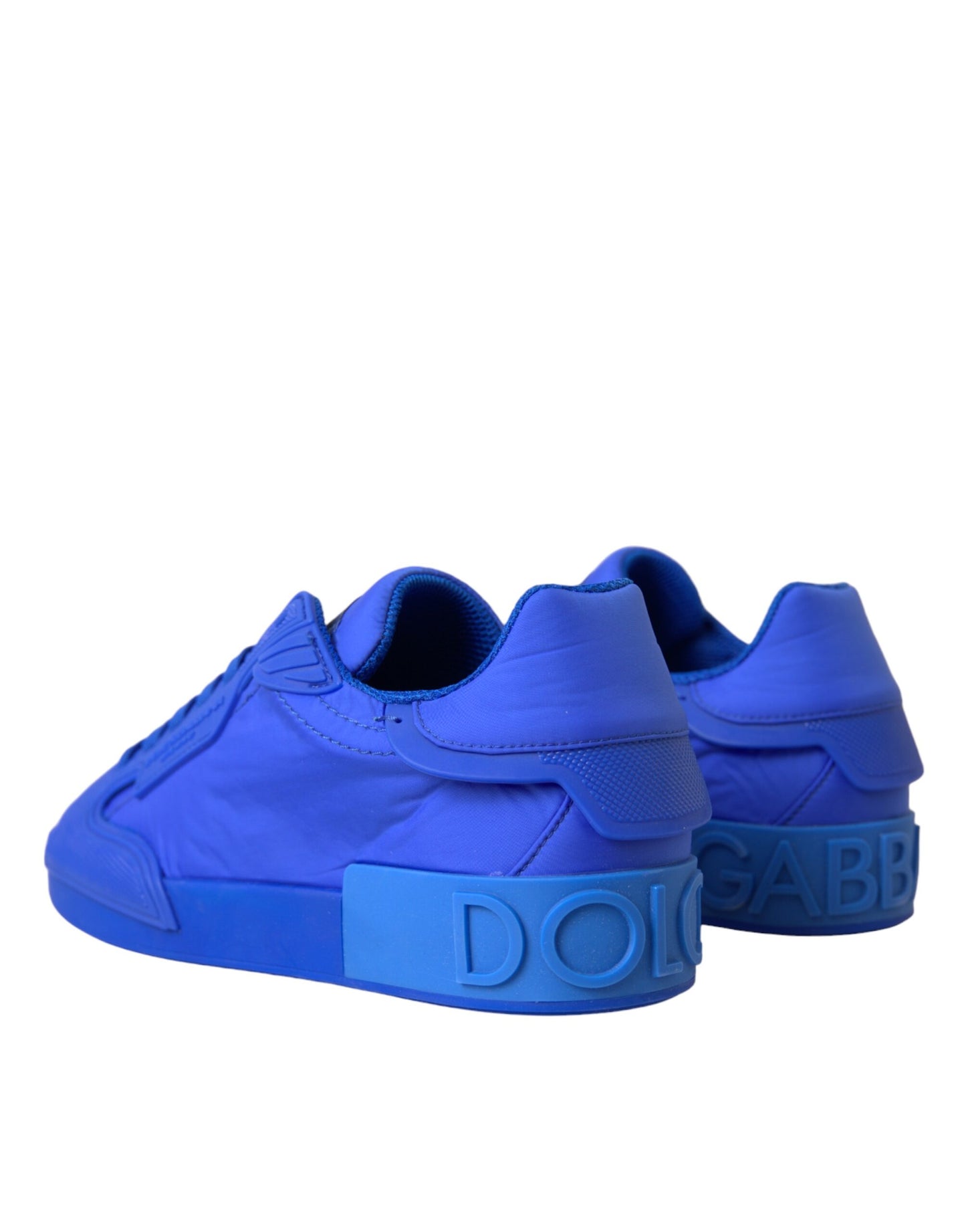 Dolce & Gabbana Blau Leder Stoff Low Top Turnschuhe Schuhe