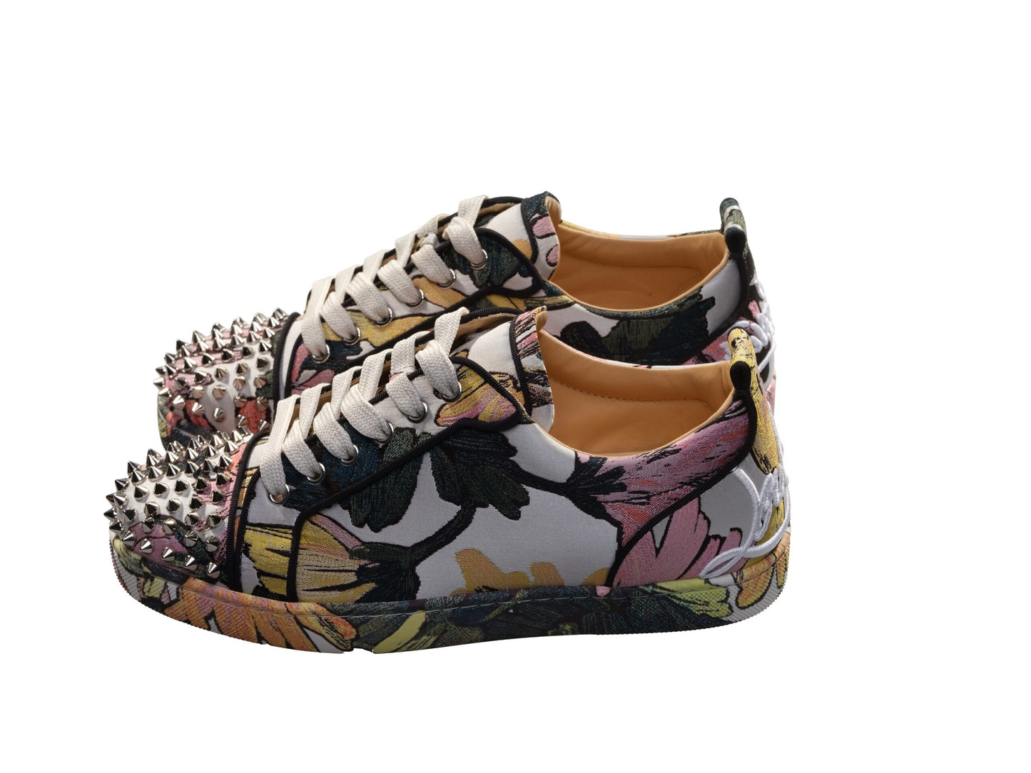 Christian Louboutin Fun Louis Junior Spikes flache Botanical Print Schnürschuhe