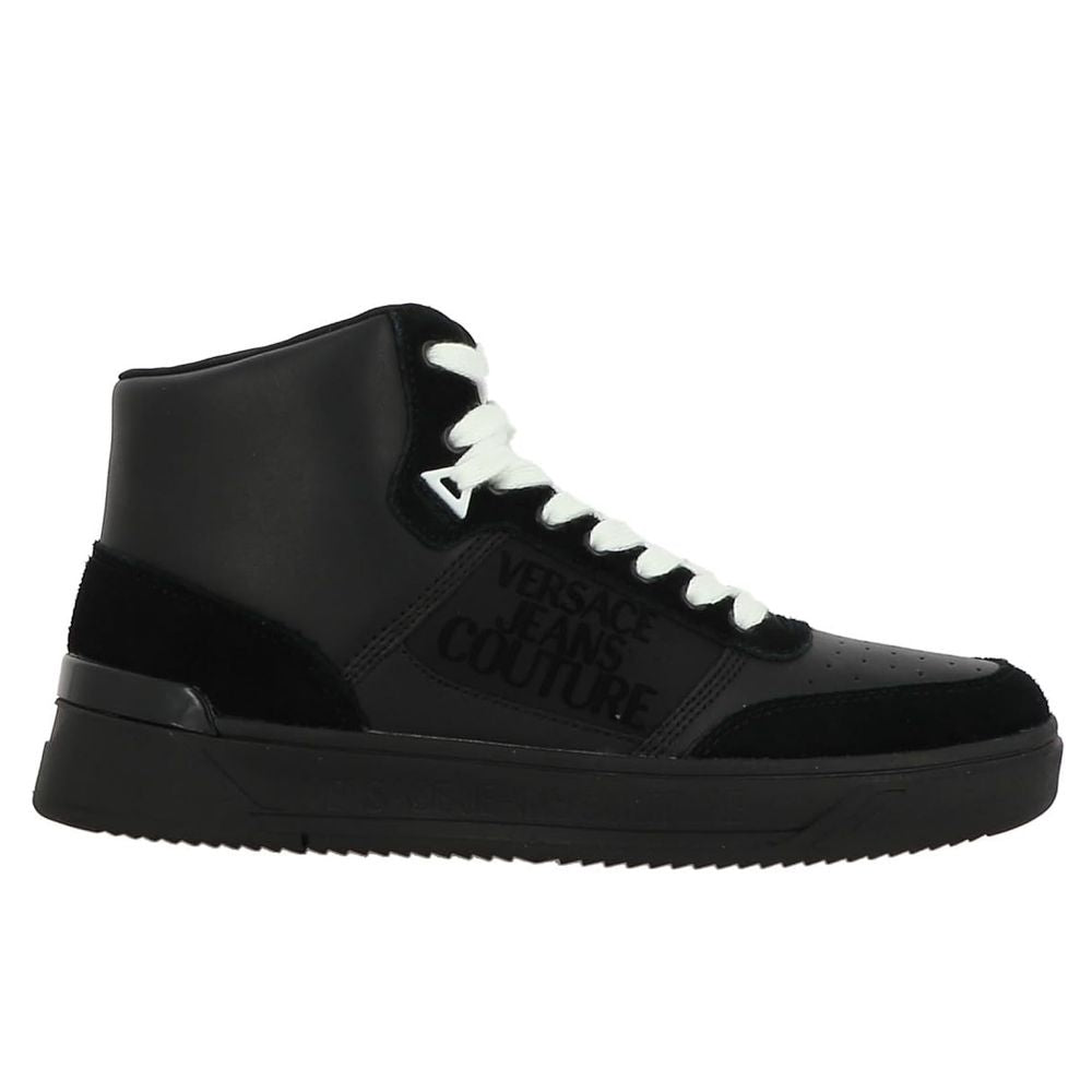 Versace Jeans Schwarzes Leder Di Kalbsleder Sneaker