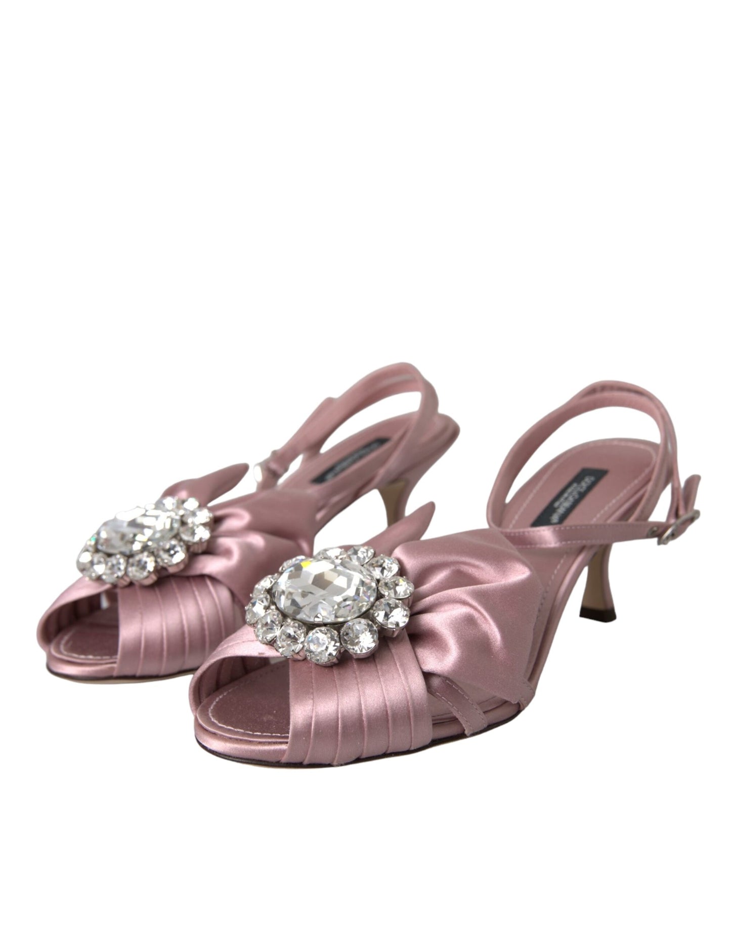 Dolce & Gabbana Rosa Keira Crystal Heels Sandalen Schuhe