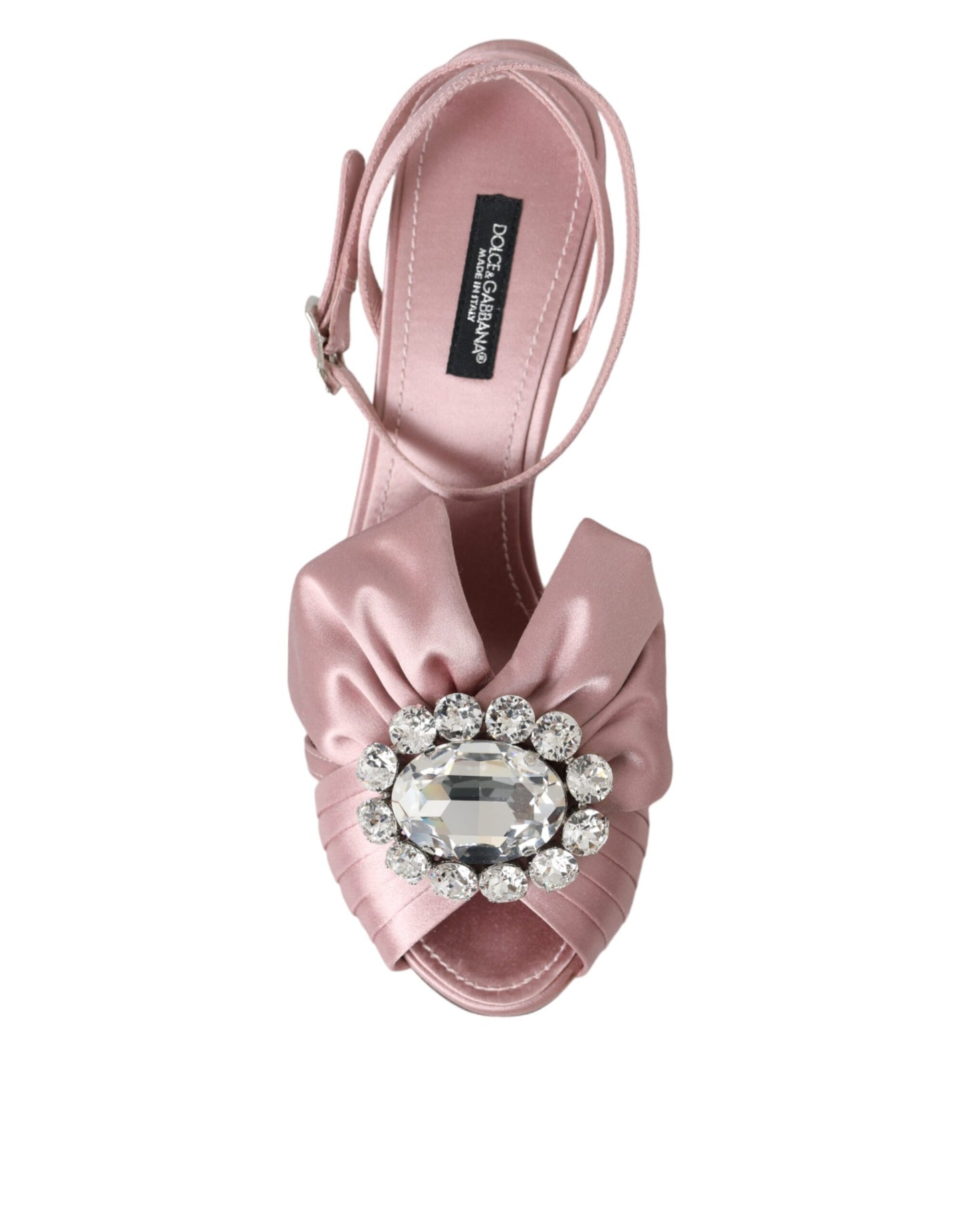 Dolce & Gabbana Rosa Keira Crystal Heels Sandalen Schuhe