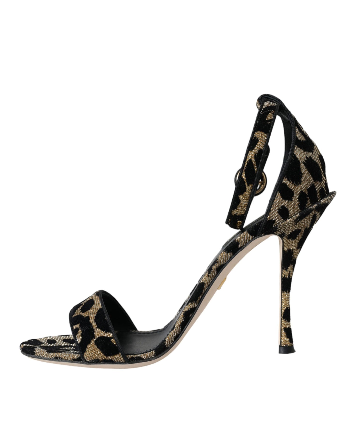 Dolce & Gabbana Gold Leopard Lurex Hochhackige Sandalen Schuhe