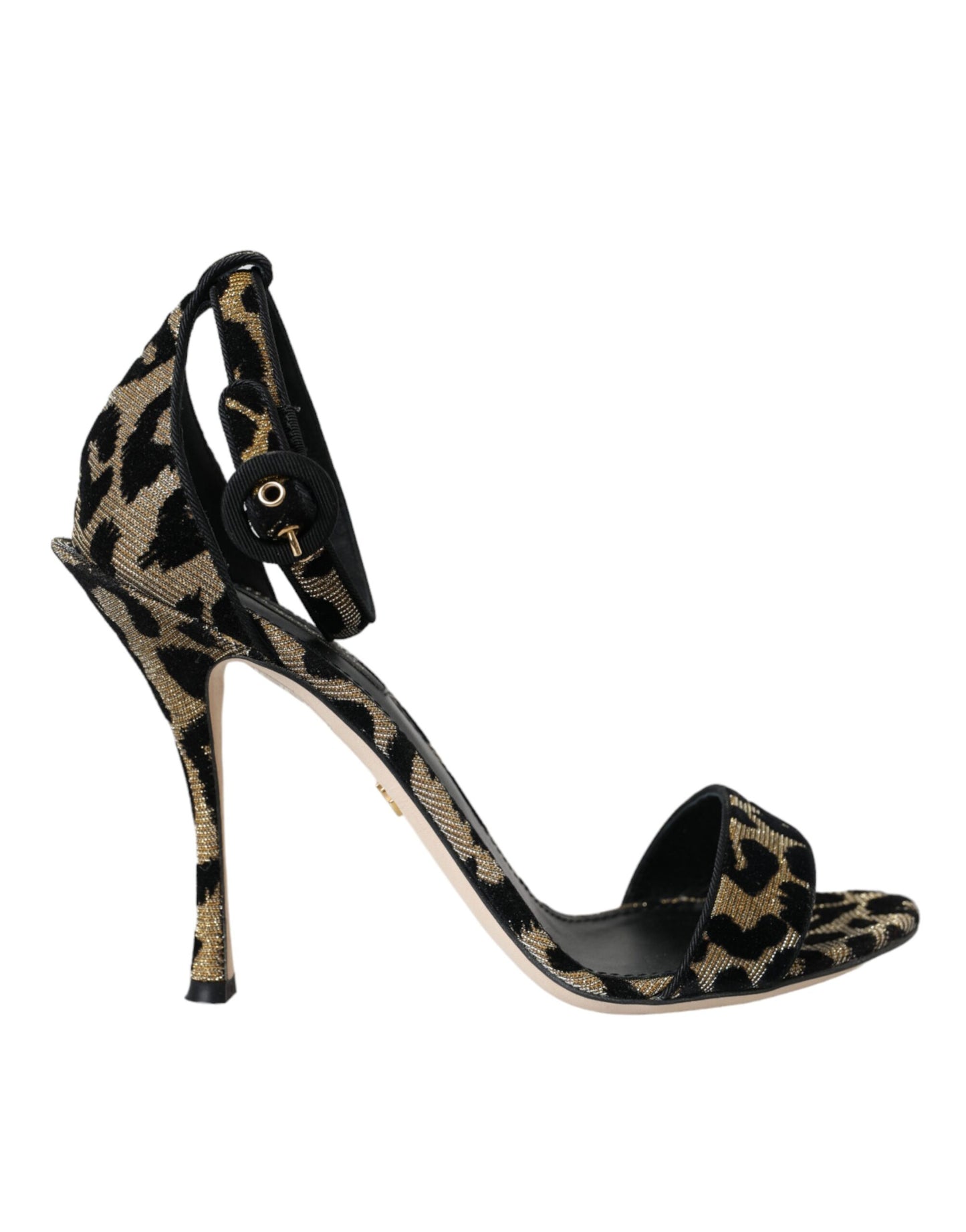 Dolce & Gabbana Gold Leopard Lurex Hochhackige Sandalen Schuhe