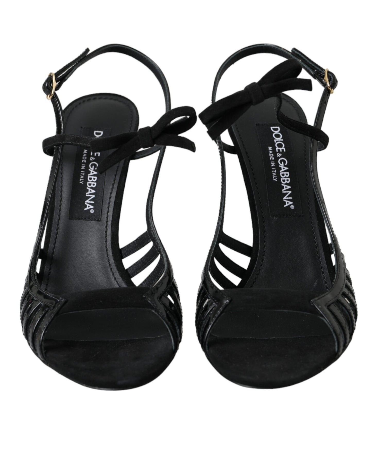 Dolce & Gabbana Schwarze Sandalen Stilettos Wildleder Riemen Schuhe