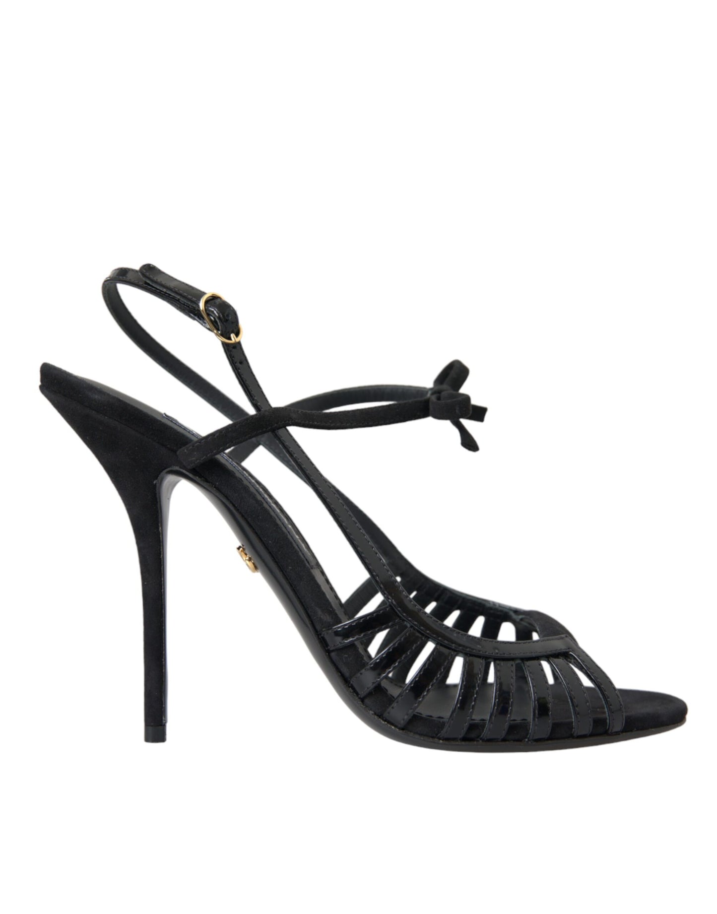 Dolce & Gabbana Schwarze Sandalen Stilettos Wildleder Riemen Schuhe