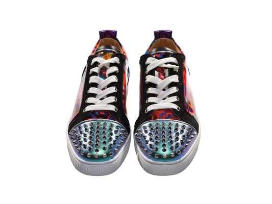 Christian Louboutin Louis Spikes Orlato Kontrast Multicolor Laceup Turnschuhe