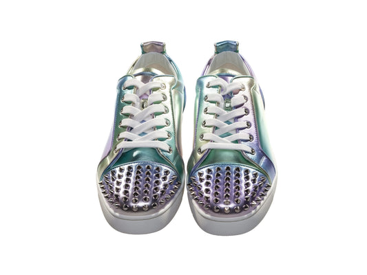 Christian Louboutin Fun Louis Junior Spikes Flache Ombre Laminierte Leder Turnschuhe