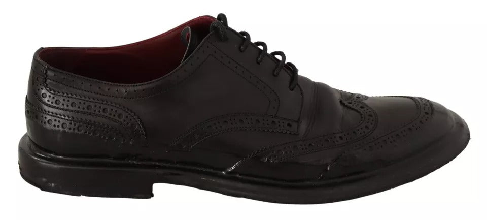 Dolce & Gabbana Schwarze Leder Brogue Oxford Dress Schuhe