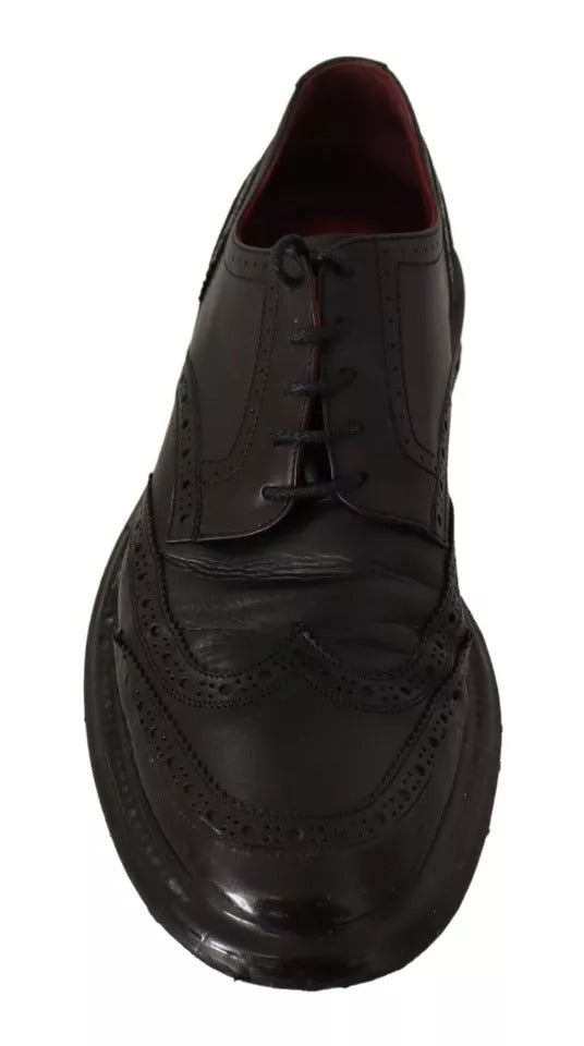 Dolce & Gabbana Schwarze Leder Brogue Oxford Dress Schuhe