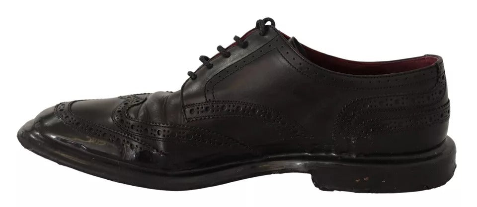 Dolce & Gabbana Schwarze Leder Brogue Oxford Dress Schuhe