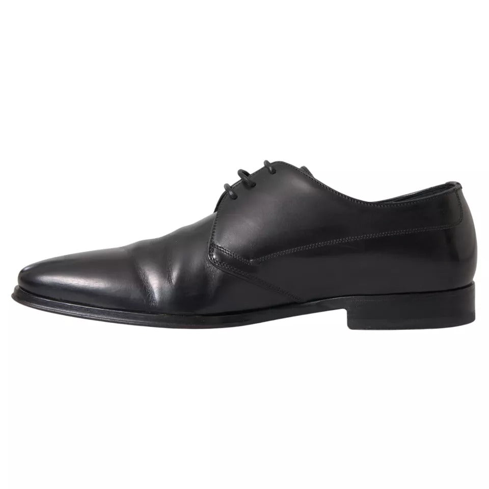 Dolce & Gabbana Schwarz Leder Derby Formal Kleid Männer Schuhe